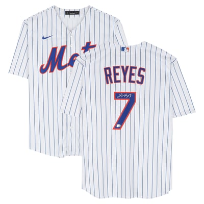 Jose Reyes New York Mets Autographed Fanatics Authentic White Nike Replica Jersey  