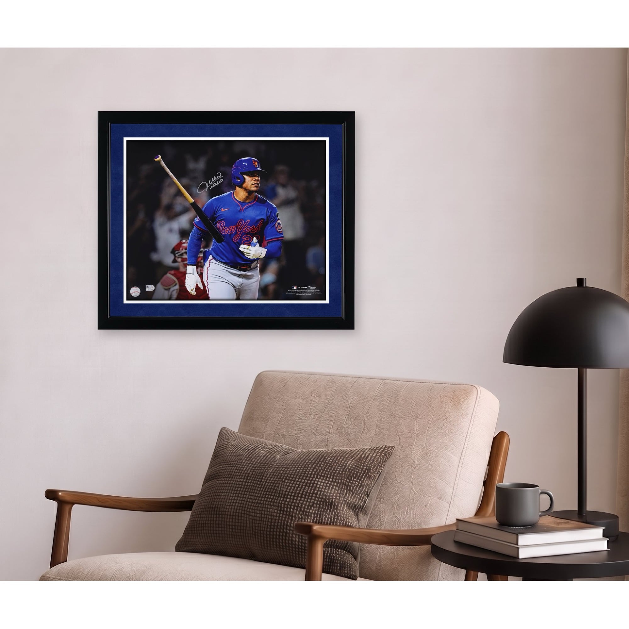 Photo dédicacée de Juan Soto (New York Mets) - 40 x 50 cm - Coup de circuit avec batte