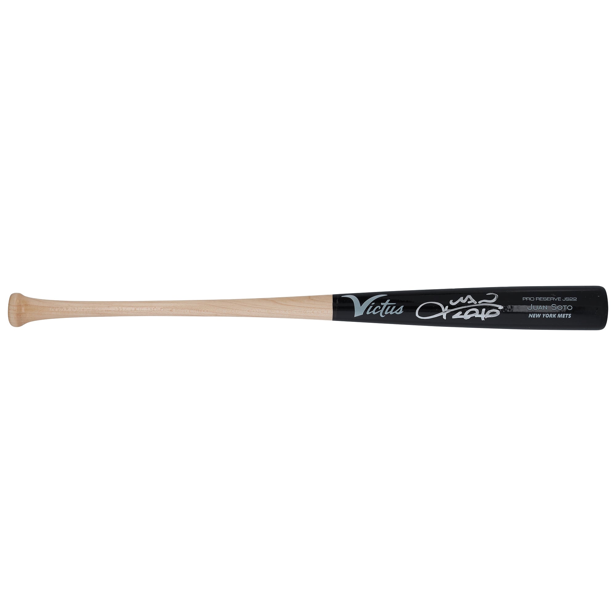 Batte miniature Victus autographiée par Juan Soto, des Mets de New York. Modèle de match, signée par Juan Soto.