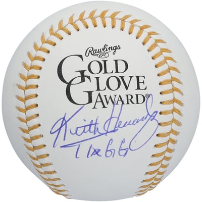 Keith Hernandez New York Mets Autographed Fanatics Authentic Gold Glove Logo Baseball with "11x GG" Inscription 