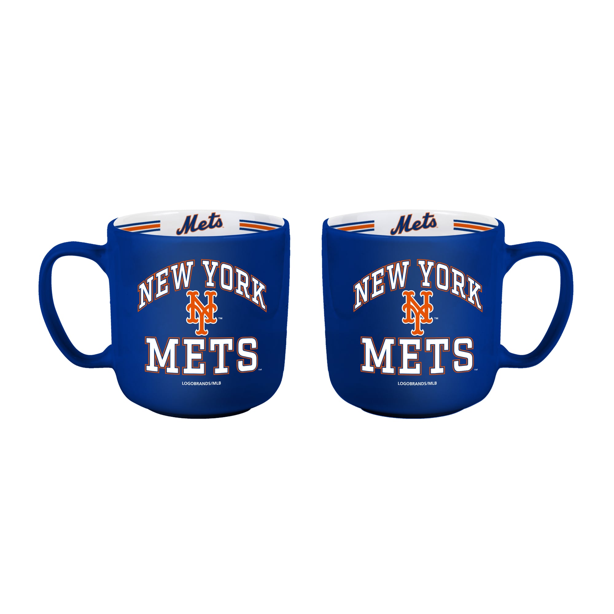 Ensemble de deux tasses rayées Logo Brands New York Mets de 44 cl