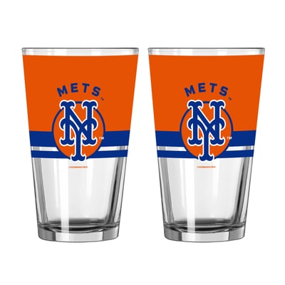 New York Mets Logo Brands Two-Piece 16oz. Horizon Pint Glass Set