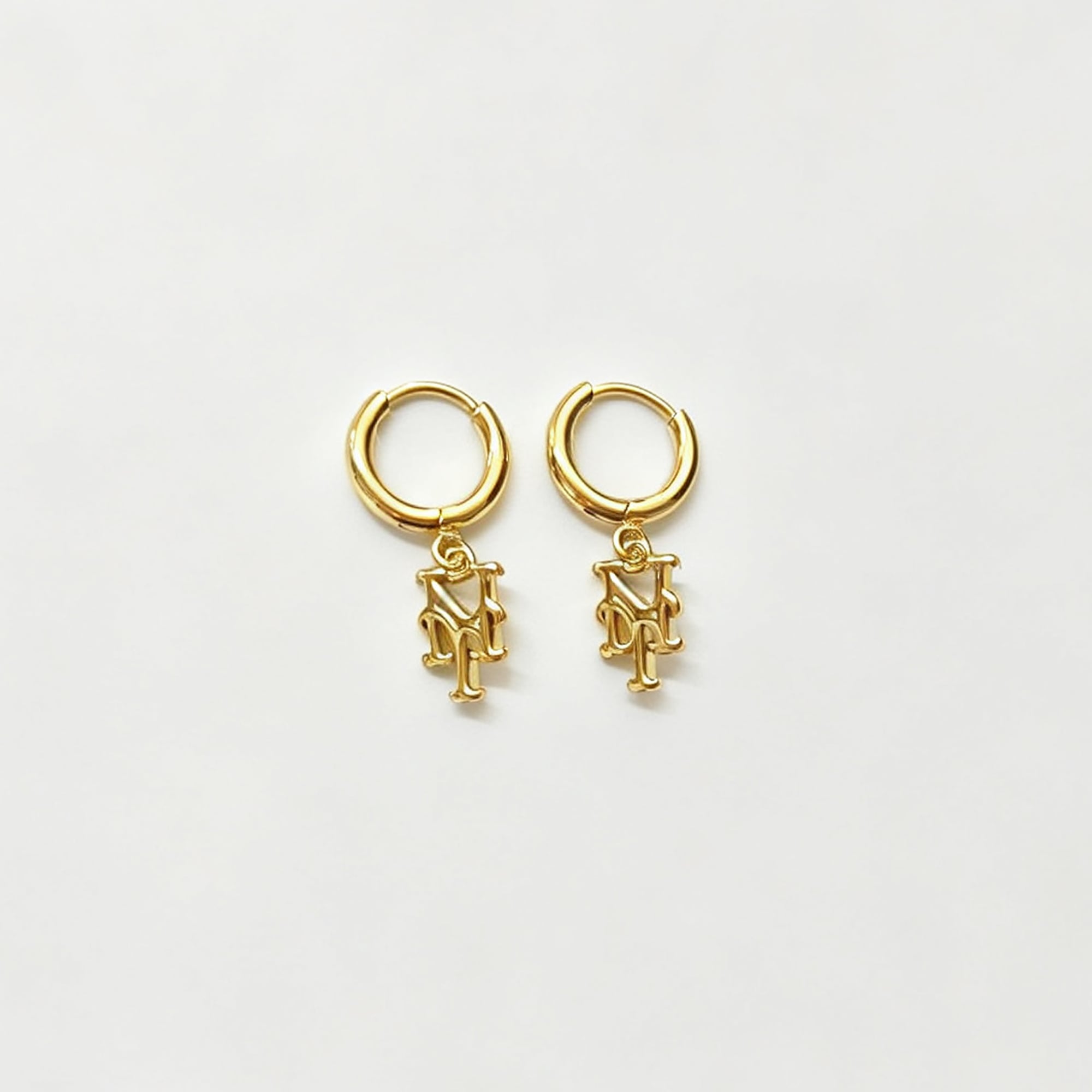 LUV AJ New York Mets Logo Charm Huggie Earrings