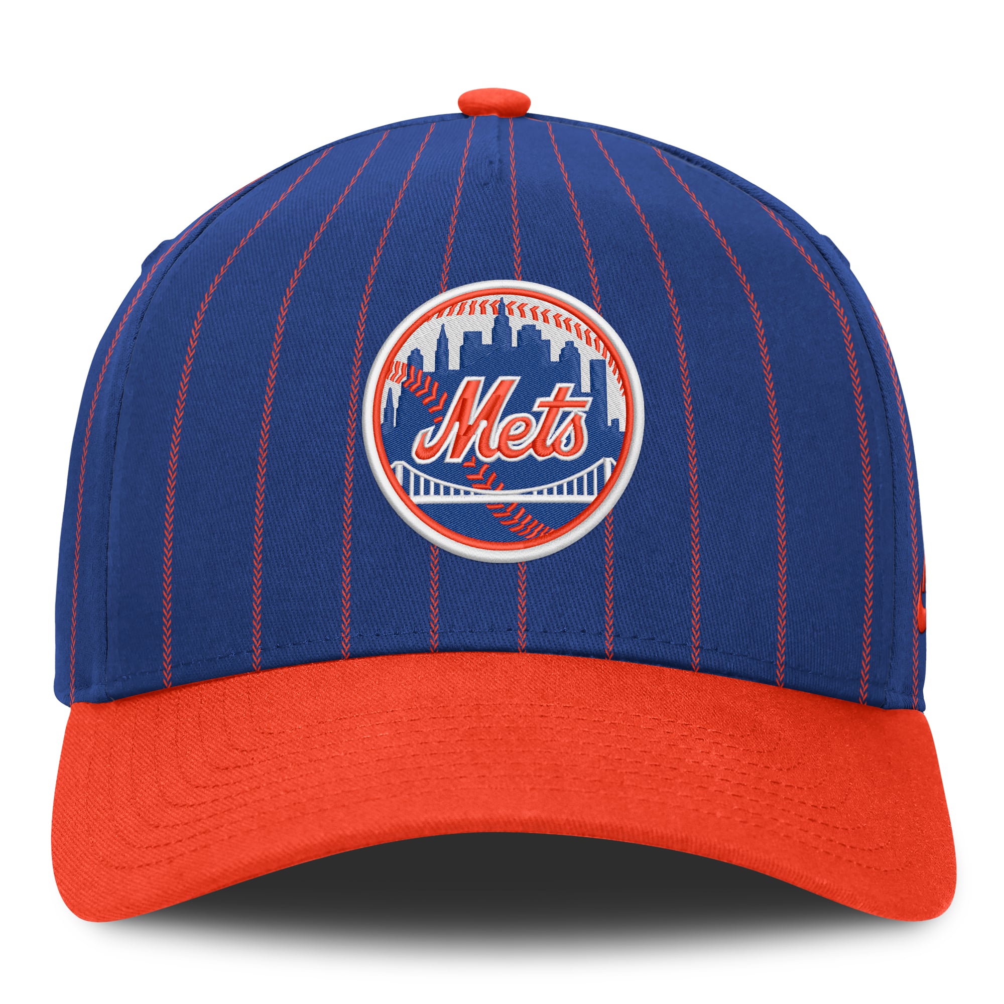 Casquette ajustable Nike pour homme, bleu royal/orange, New York Mets Cooperstown Rise, modèle A-Frame
