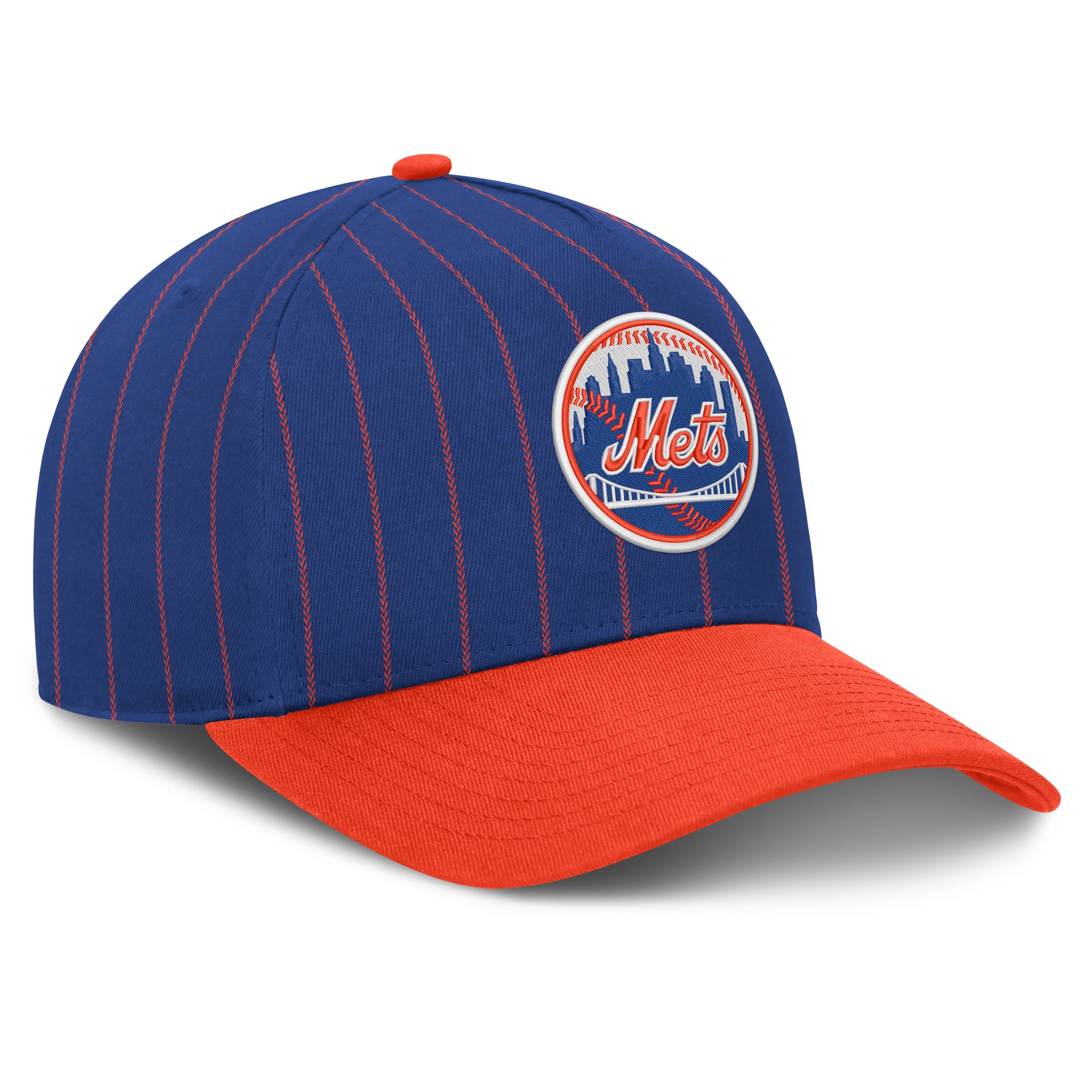 Casquette ajustable Nike pour homme, bleu royal/orange, New York Mets Cooperstown Rise, modèle A-Frame