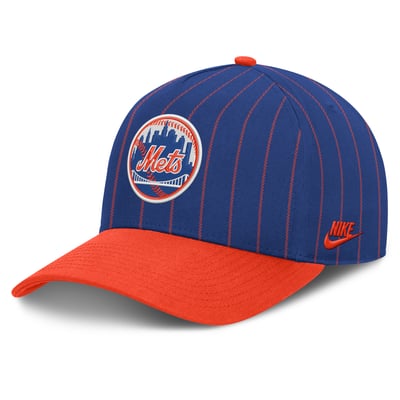 New York Mets Nike Male Cooperstown Rise A-Frame Adjustable Hat - Royal/Orange