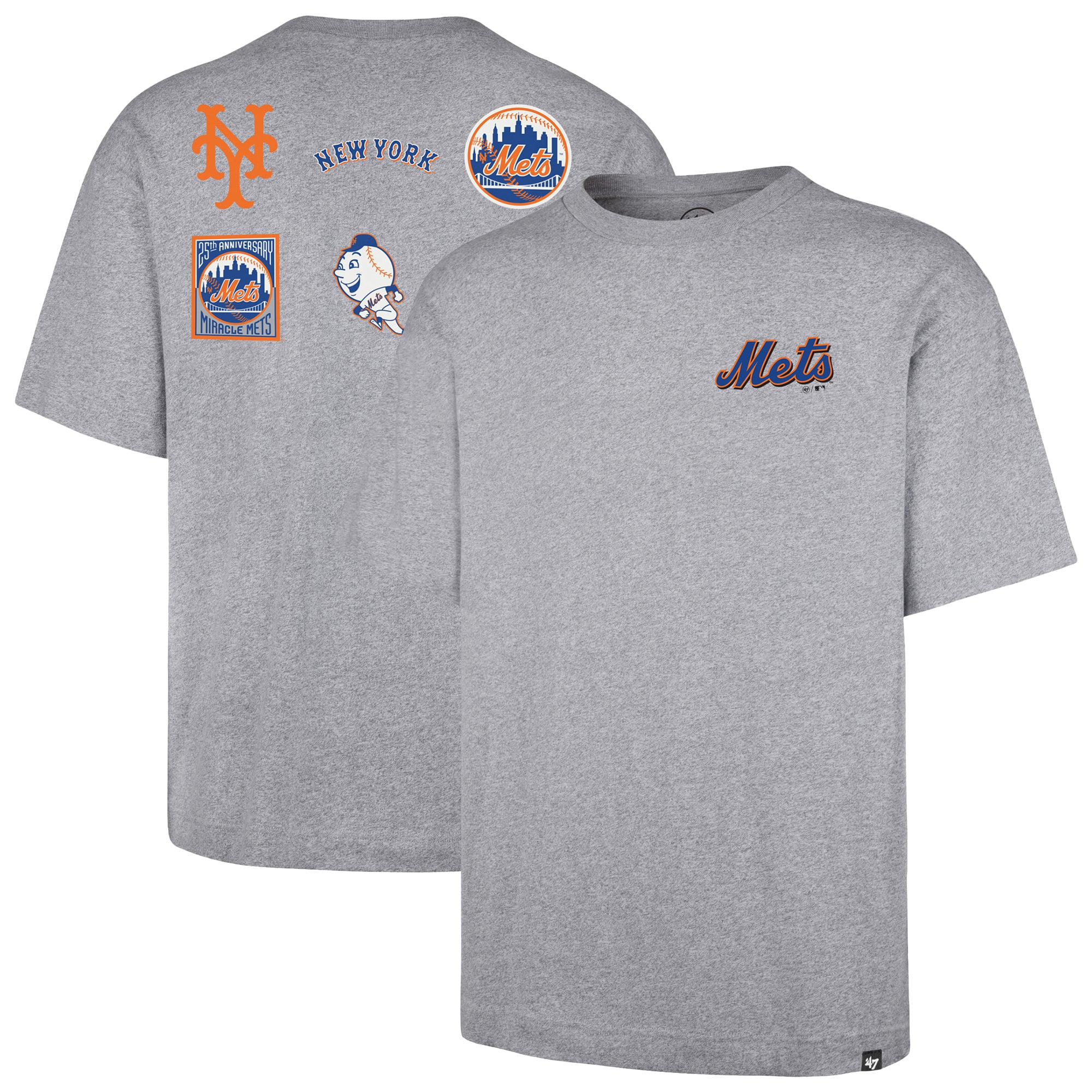 T-shirt homme gris '47 New York Mets Cooperstown Collection History Lock Foundation