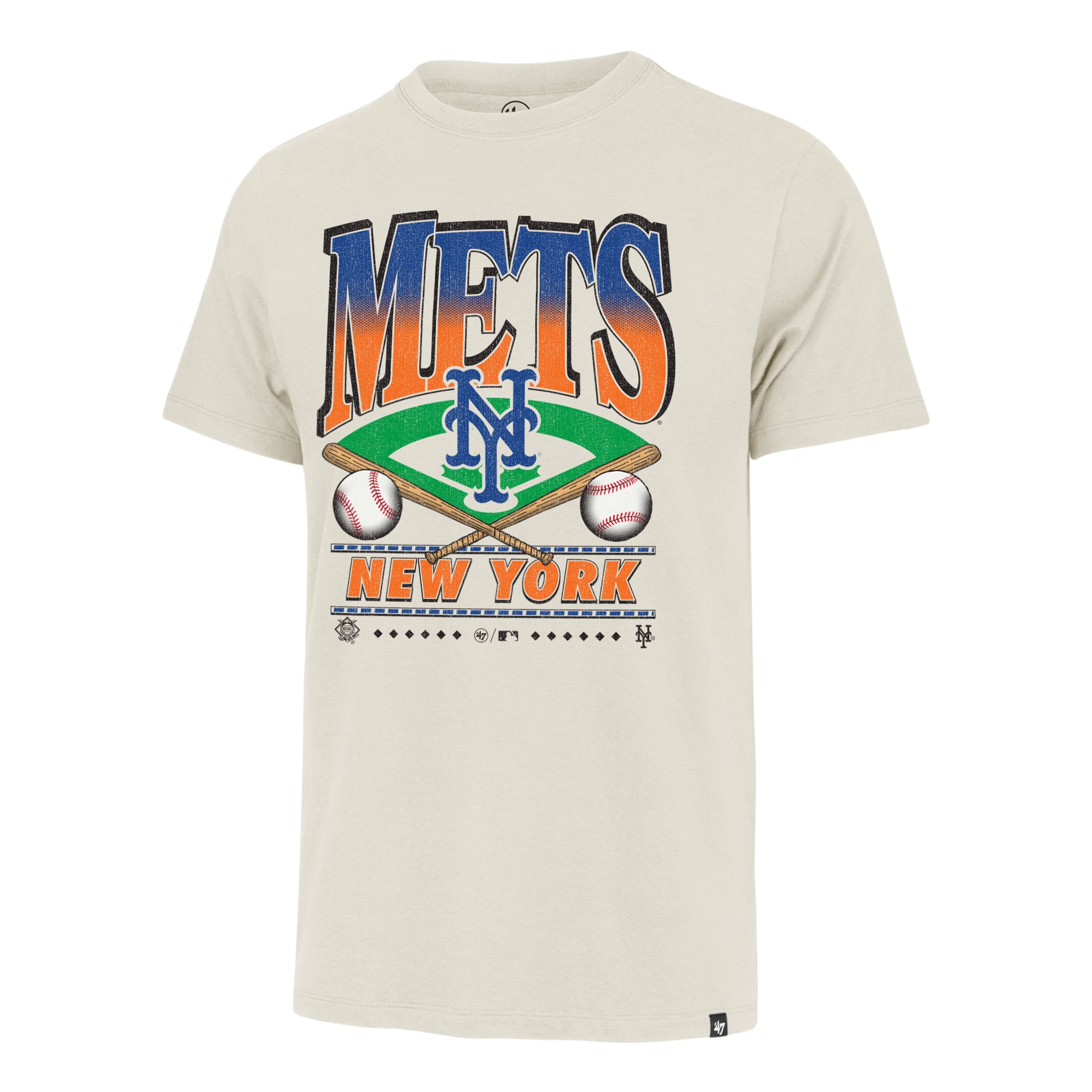 Men's '47 Tan New York Mets Straight Shot Two Franklin T-Shirt