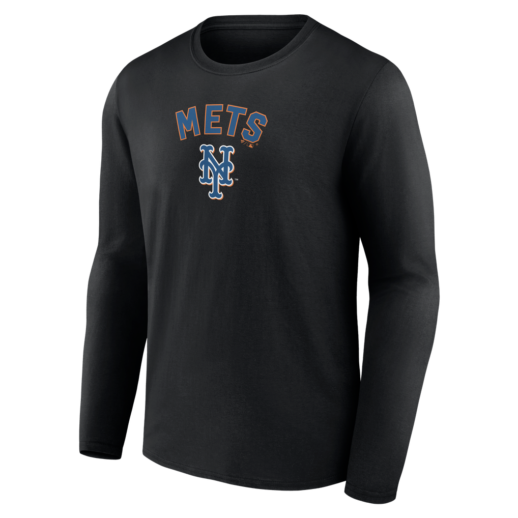 New York Mets Cooperstown Collection Winning Streak Alternate Custom Long Sleeve T-Shirt - Black