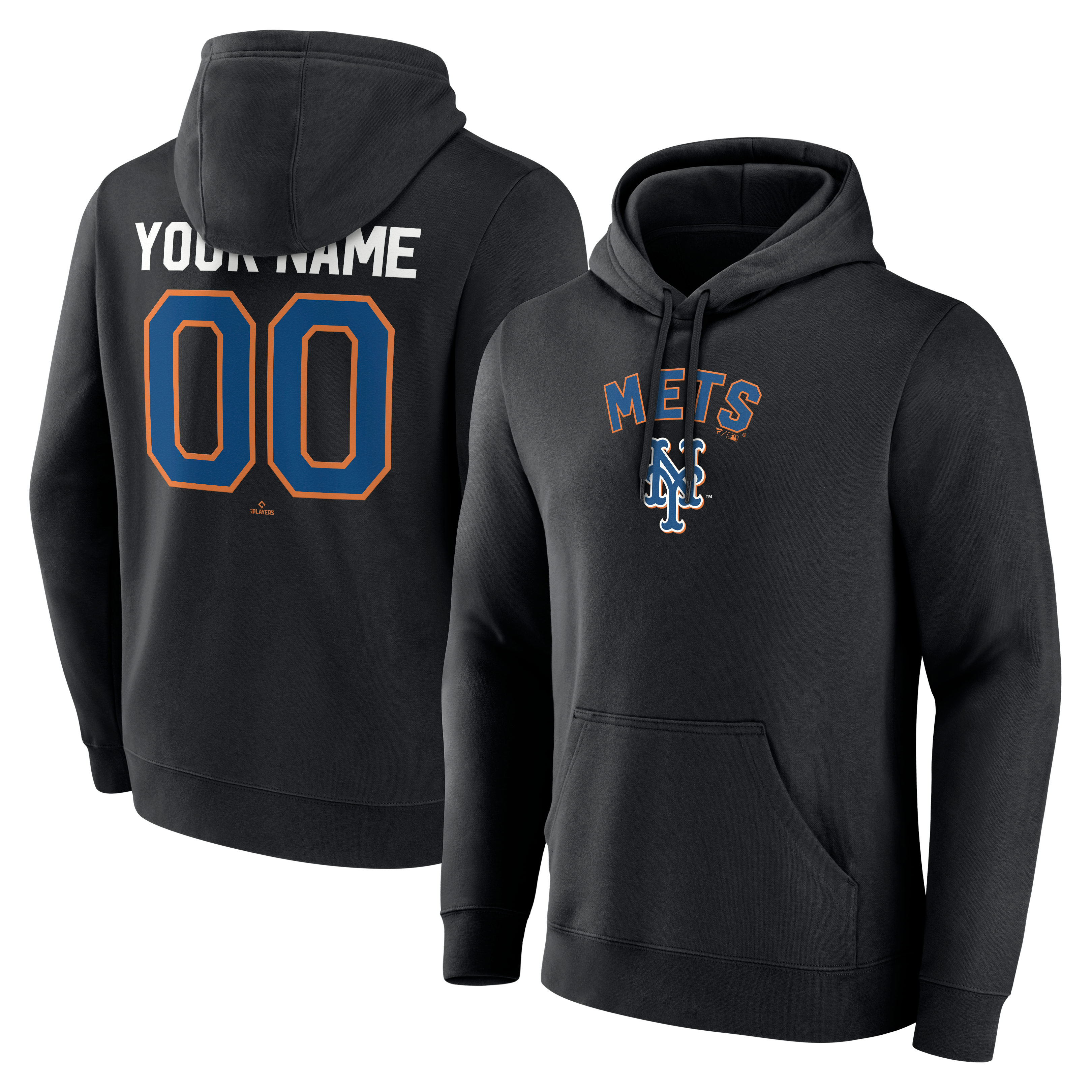Men's Black New York Mets Cooperstown Collection Winning Streak Personalized Name & Number Hoodie