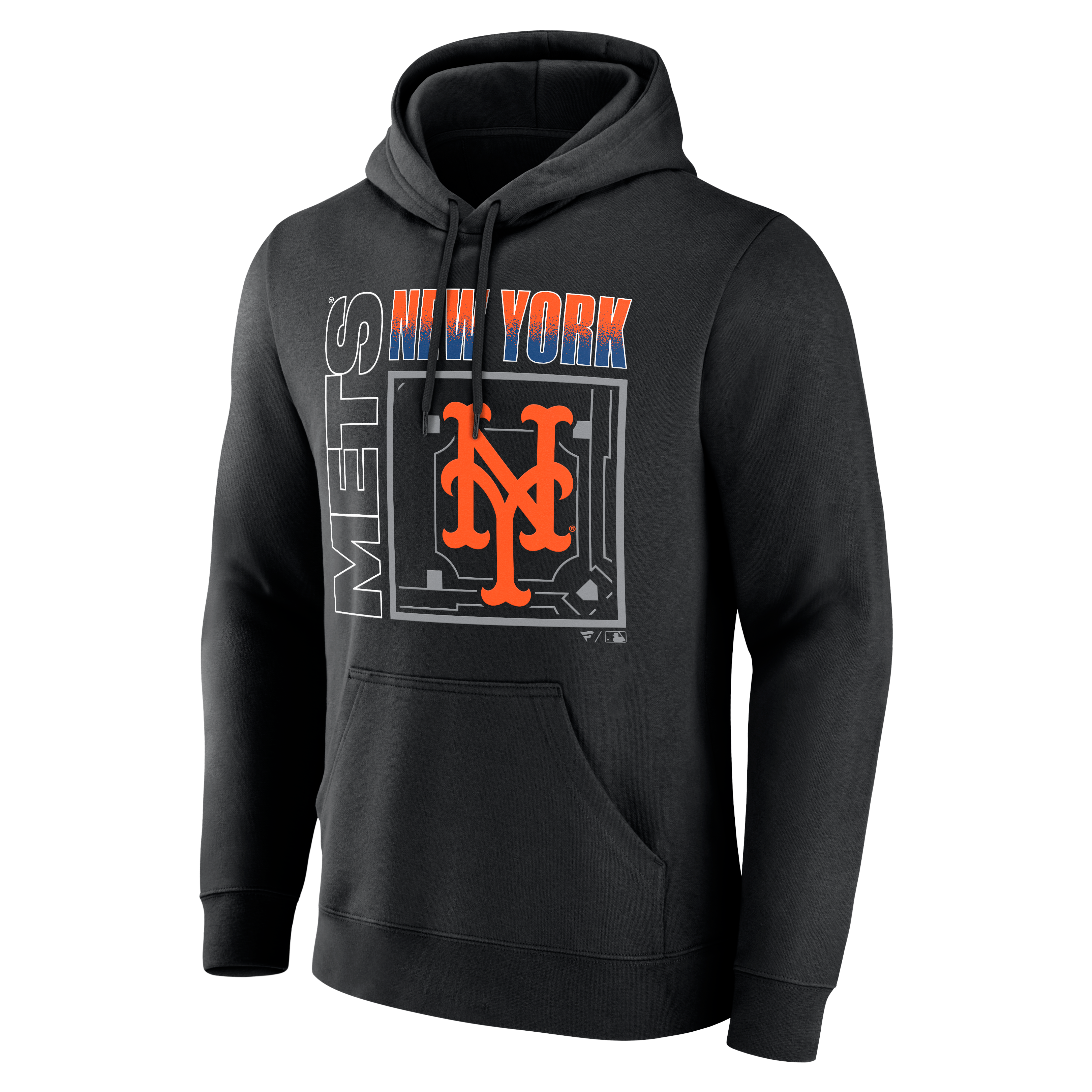 Men's Black New York Mets Home Field Pop Personalized Name & Number Hoodie