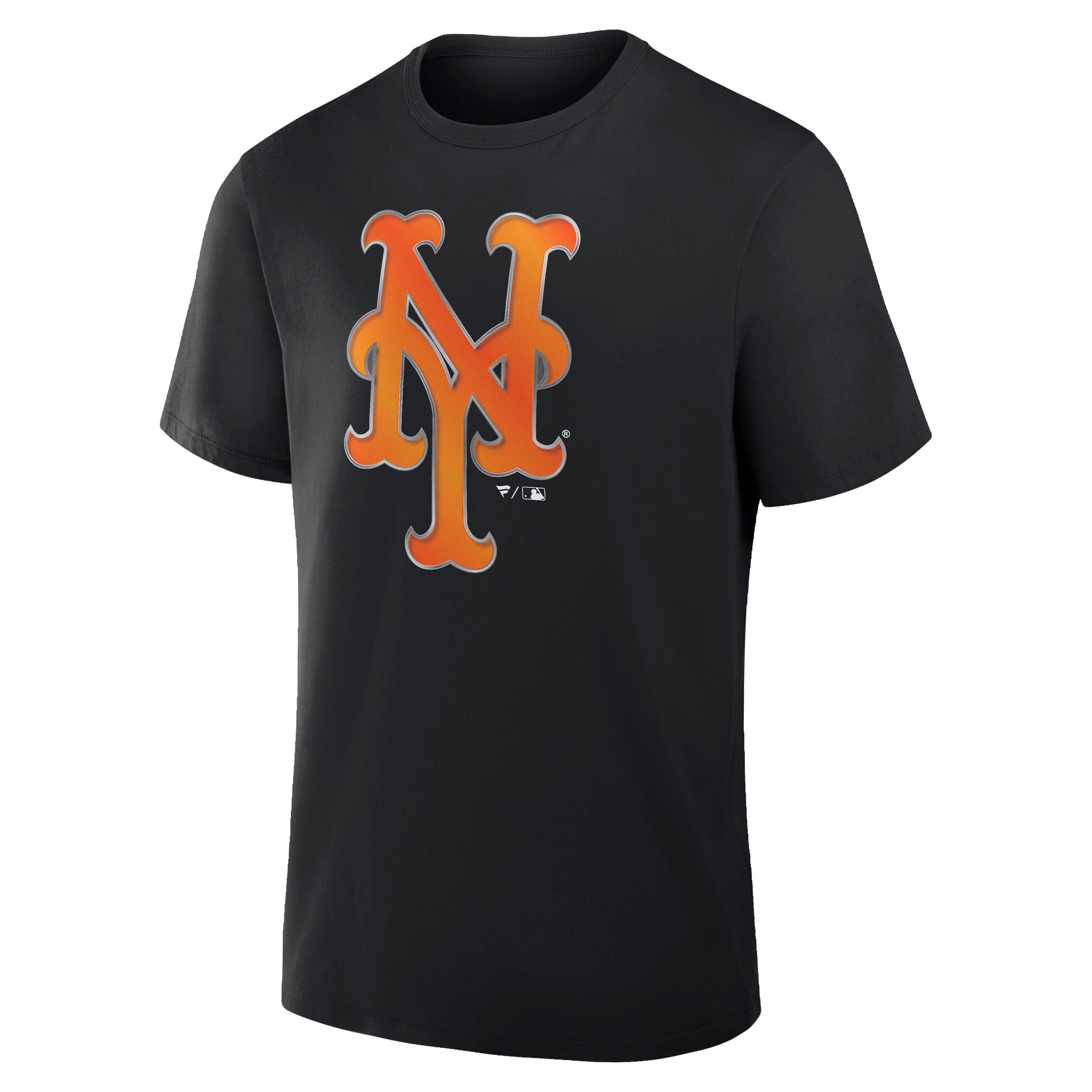 T-shirt noir pour homme New York Mets avec mascotte métallique