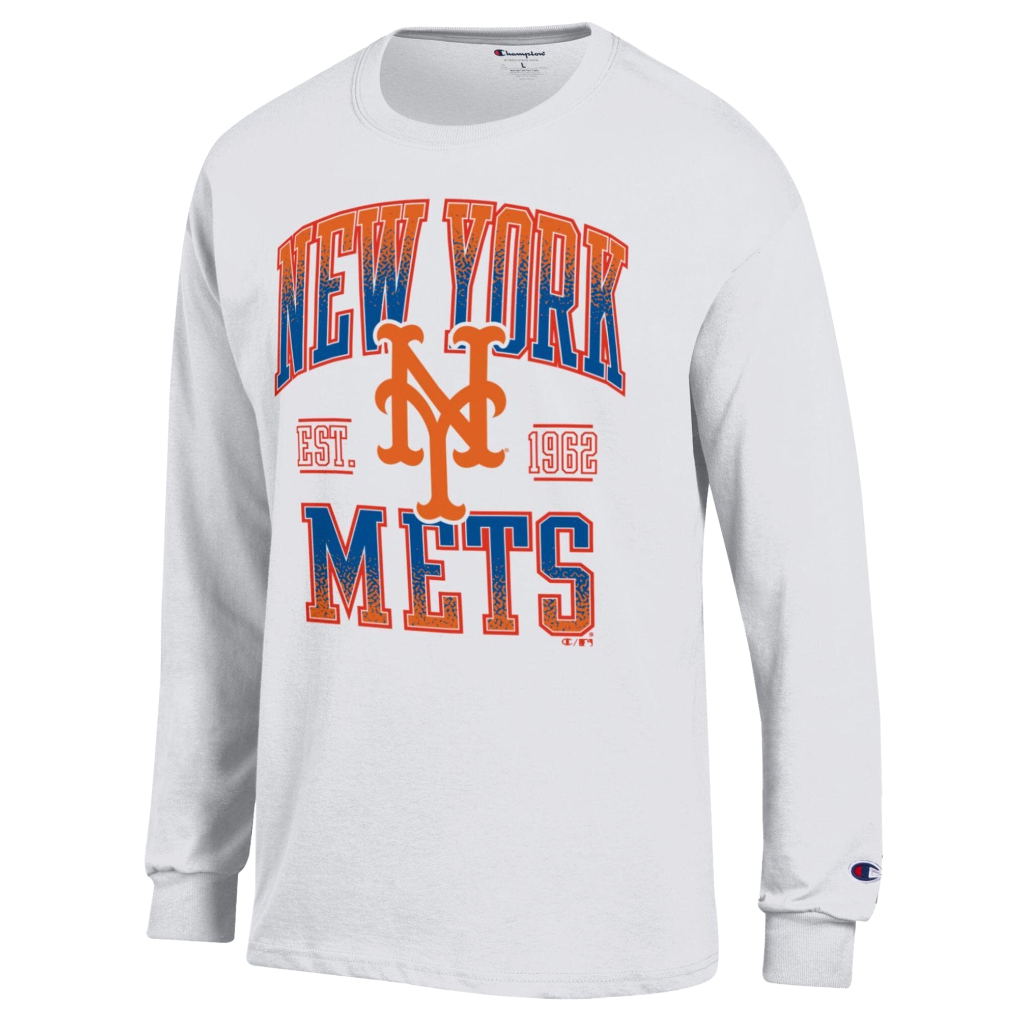 Men's Champion White New York Mets Jersey Long Sleeve T-Shirt