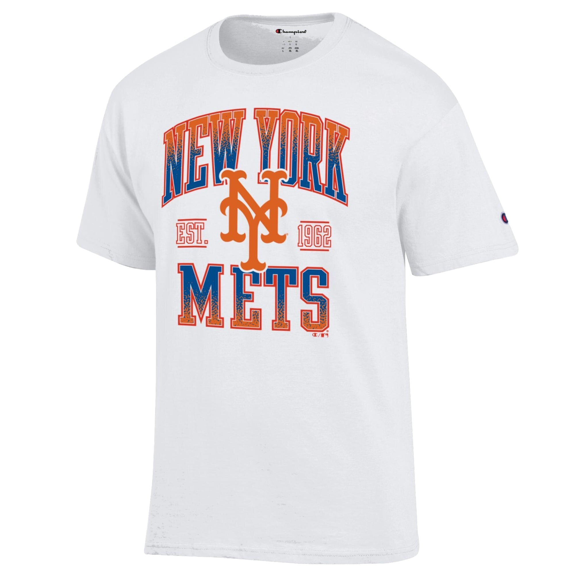Men's Champion White New York Mets Team Name T-Shirt