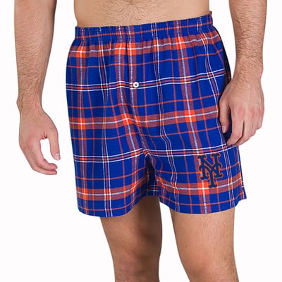 New York Mets Concepts Sport Ultimate Flannel Boxers - Royal/Orange