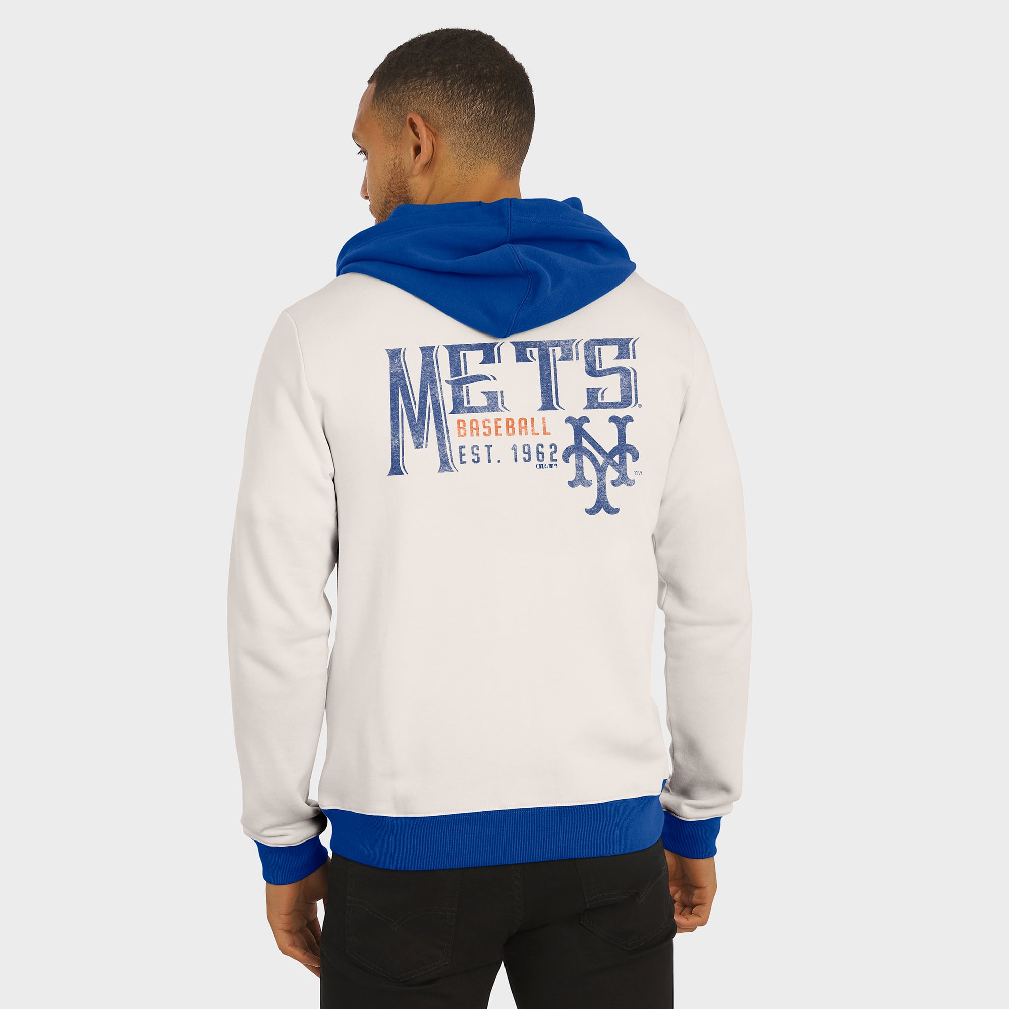 Sweat à capuche zippé en polaire crème des Mets de New York pour homme la collection Darius Rucker par Fanatics