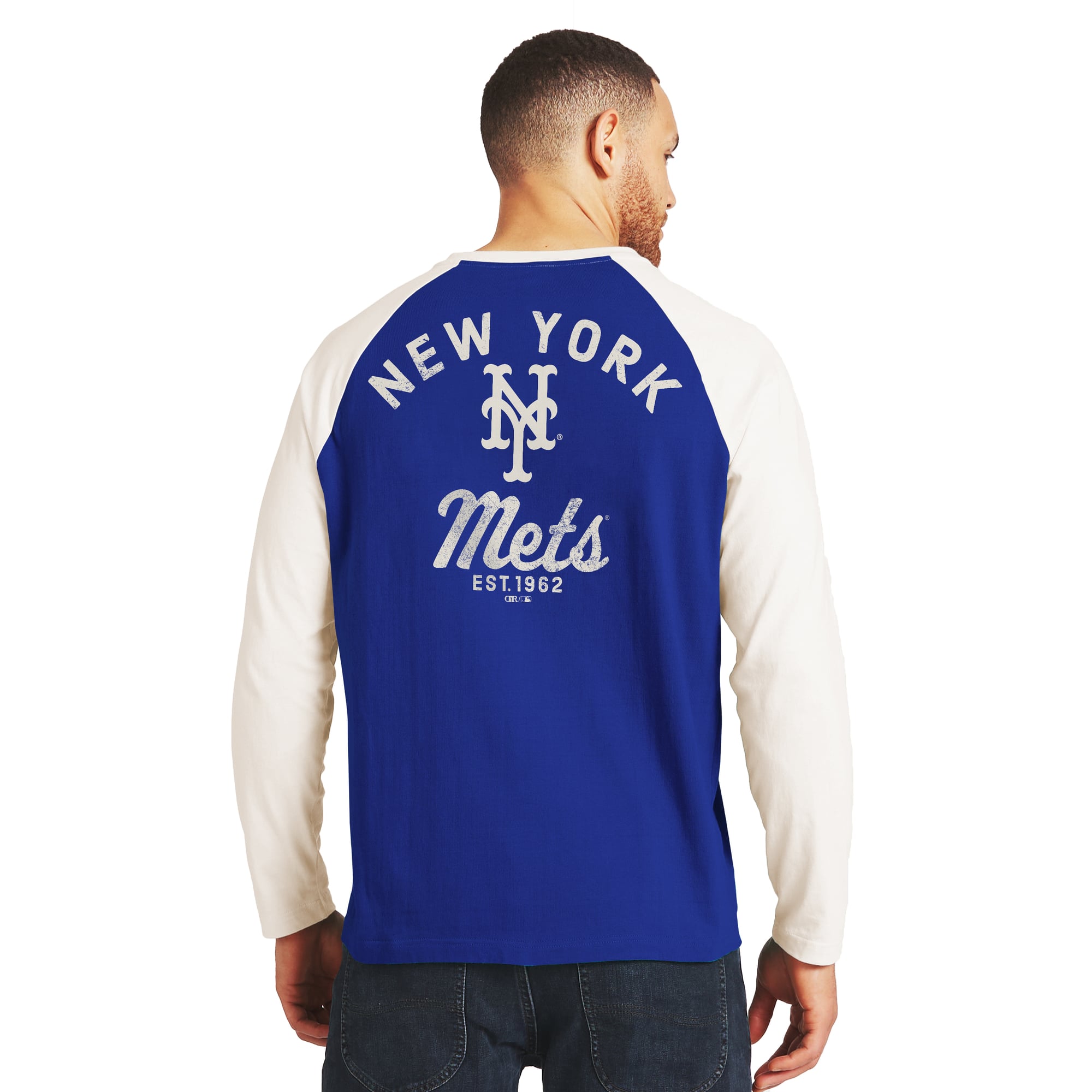 Men's Darius Rucker Collection by Fanatics Royal/White New York Mets Henley Long Sleeve T-Shirt