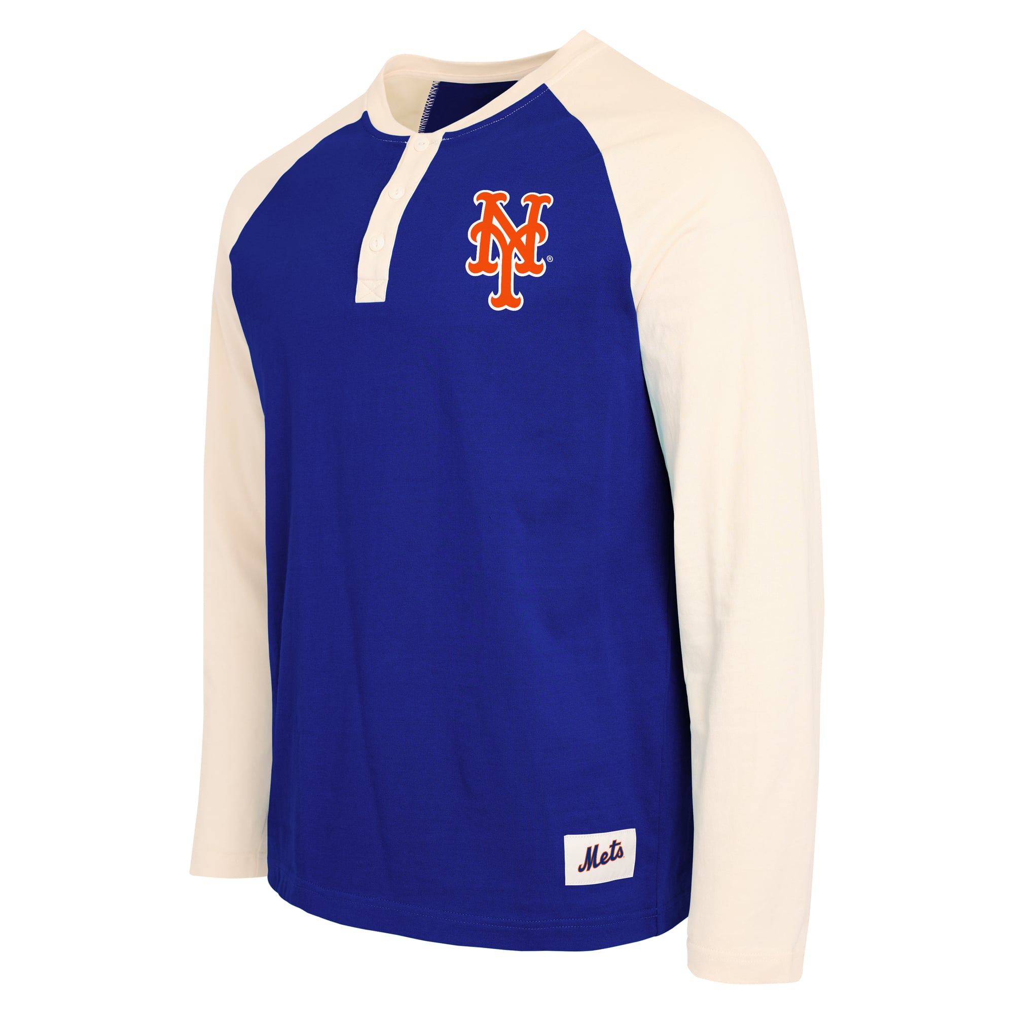Men's Darius Rucker Collection by Fanatics Royal/White New York Mets Henley Long Sleeve T-Shirt
