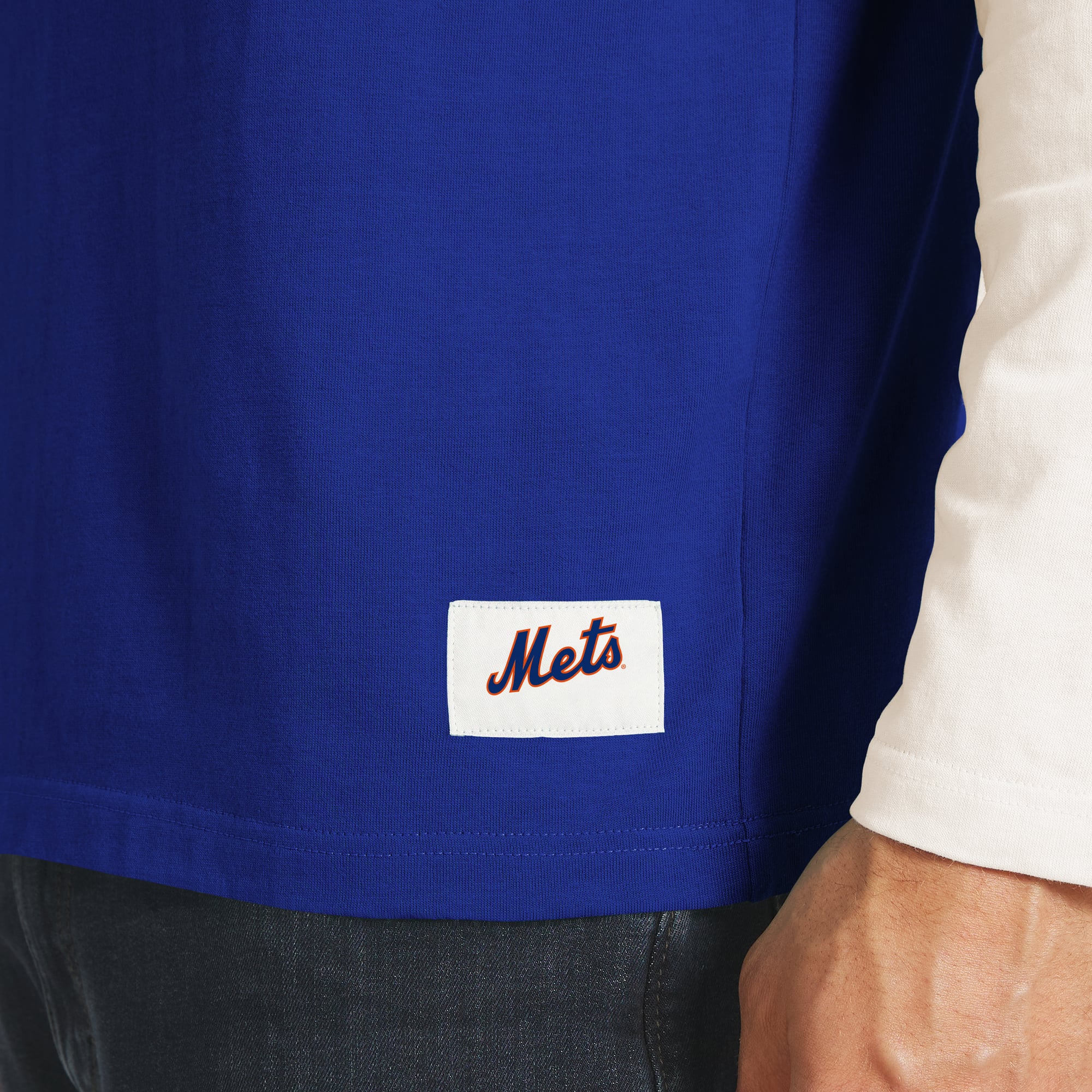 Men's Darius Rucker Collection by Fanatics Royal/White New York Mets Henley Long Sleeve T-Shirt