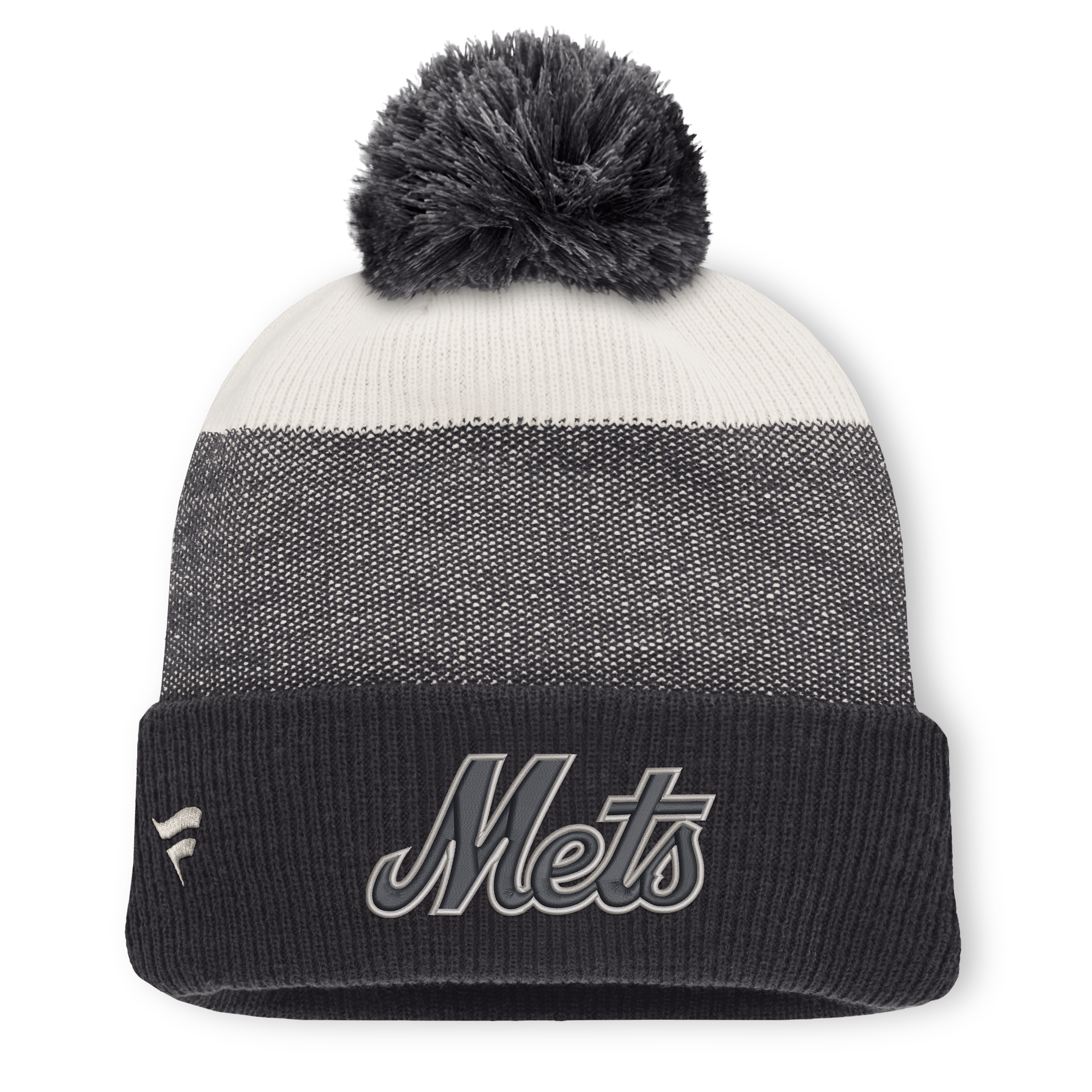 Men's Fanatics Charcoal/Gray New York Mets Cuffed Knit Hat with Pom