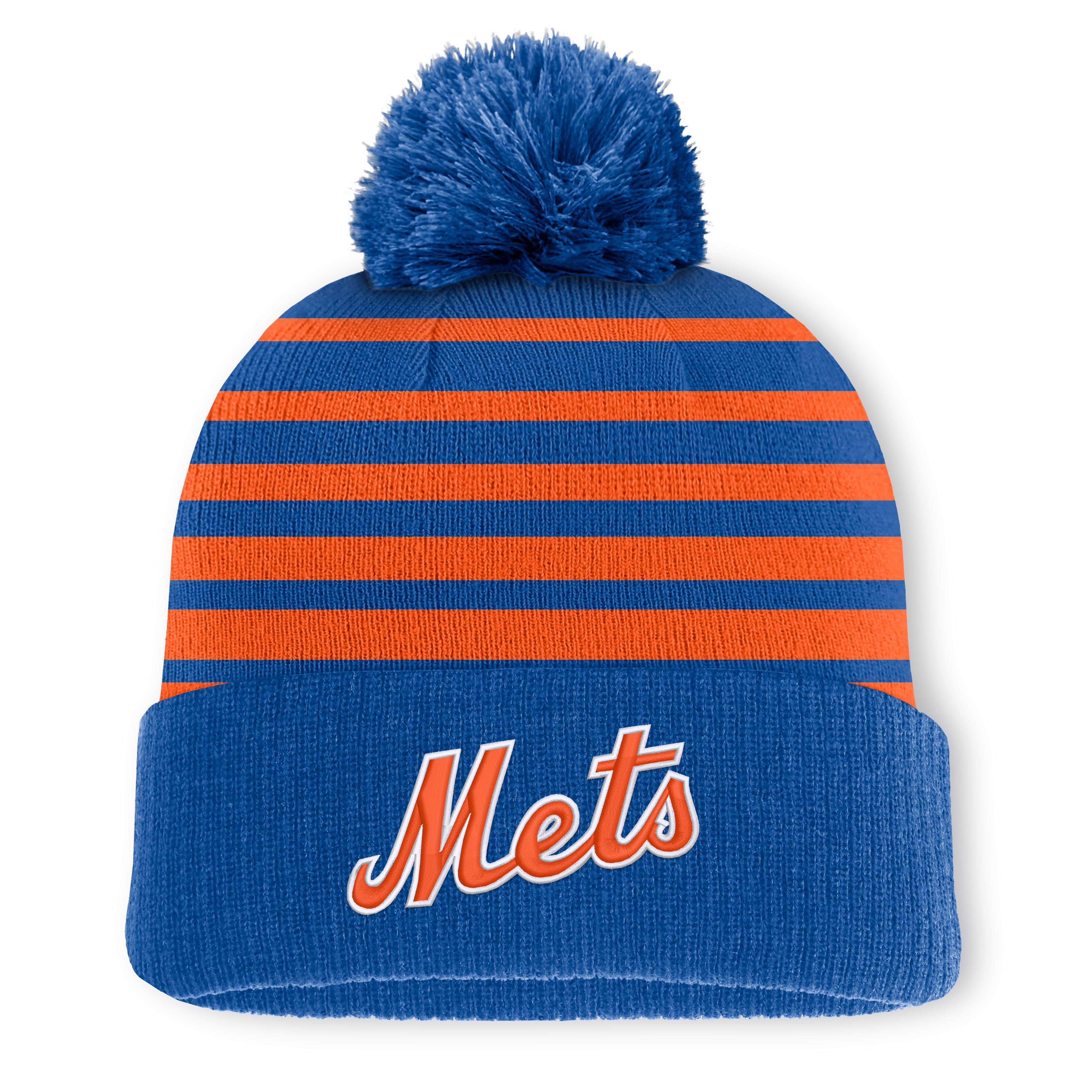 Bonnet à pompon dégradé royal New York Mets pour homme, de la marque Fanatics.