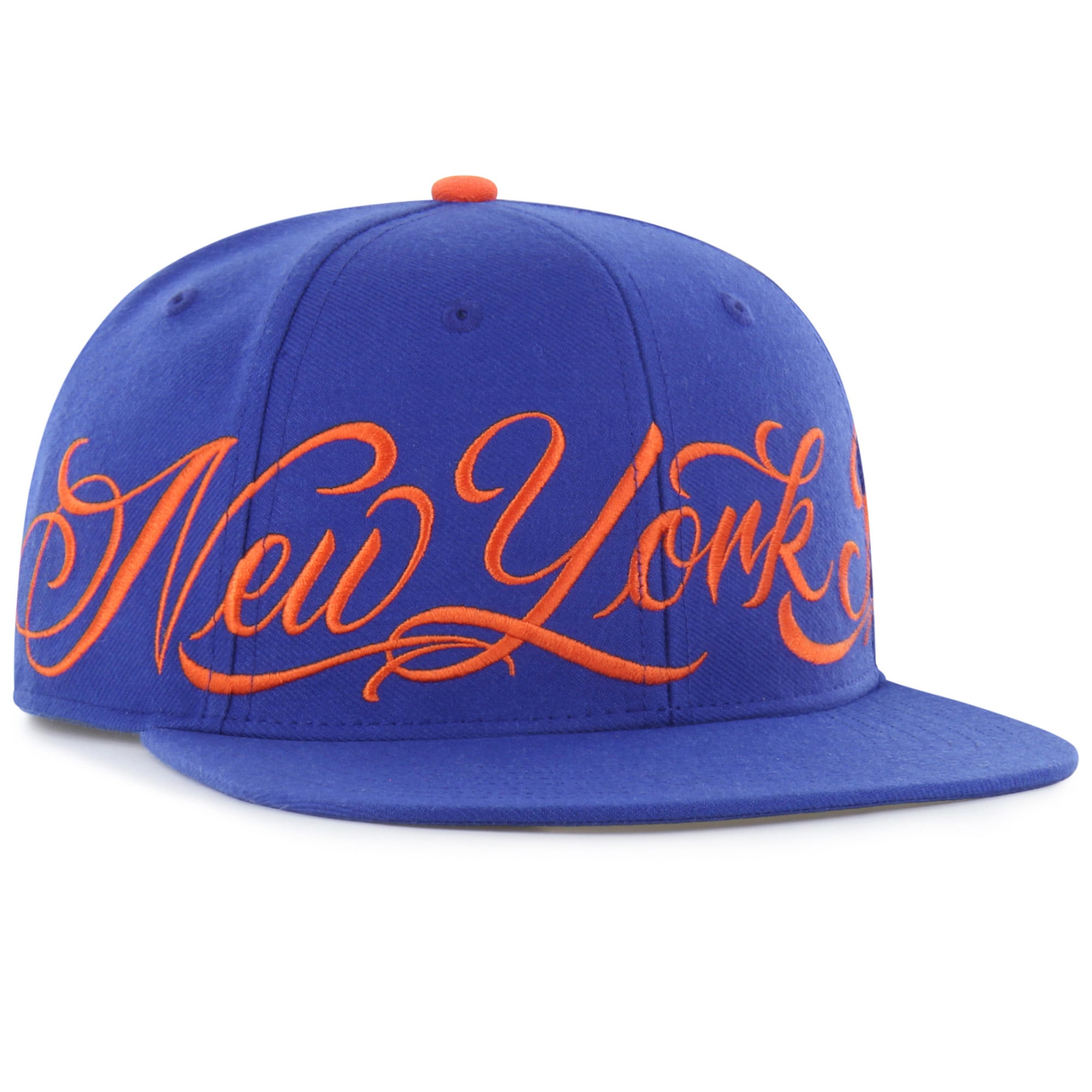 Men's Mister Cartoon x '47 Royal New York Mets Wrap Script Captain Snapback Hat