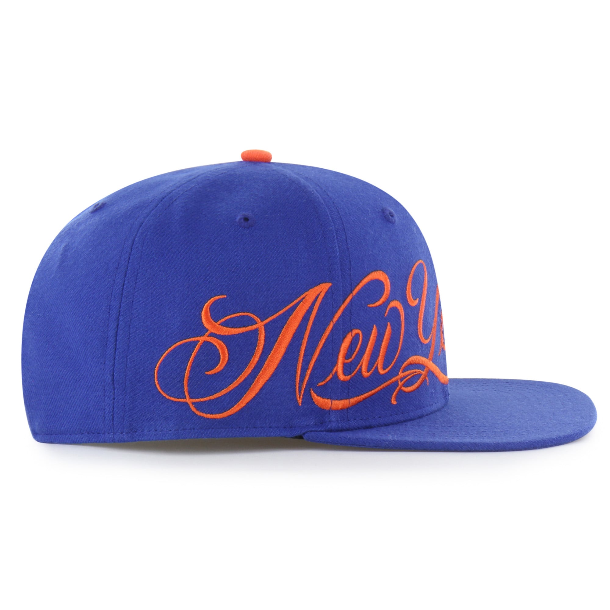 Men's Mister Cartoon x '47 Royal New York Mets Wrap Script Captain Snapback Hat