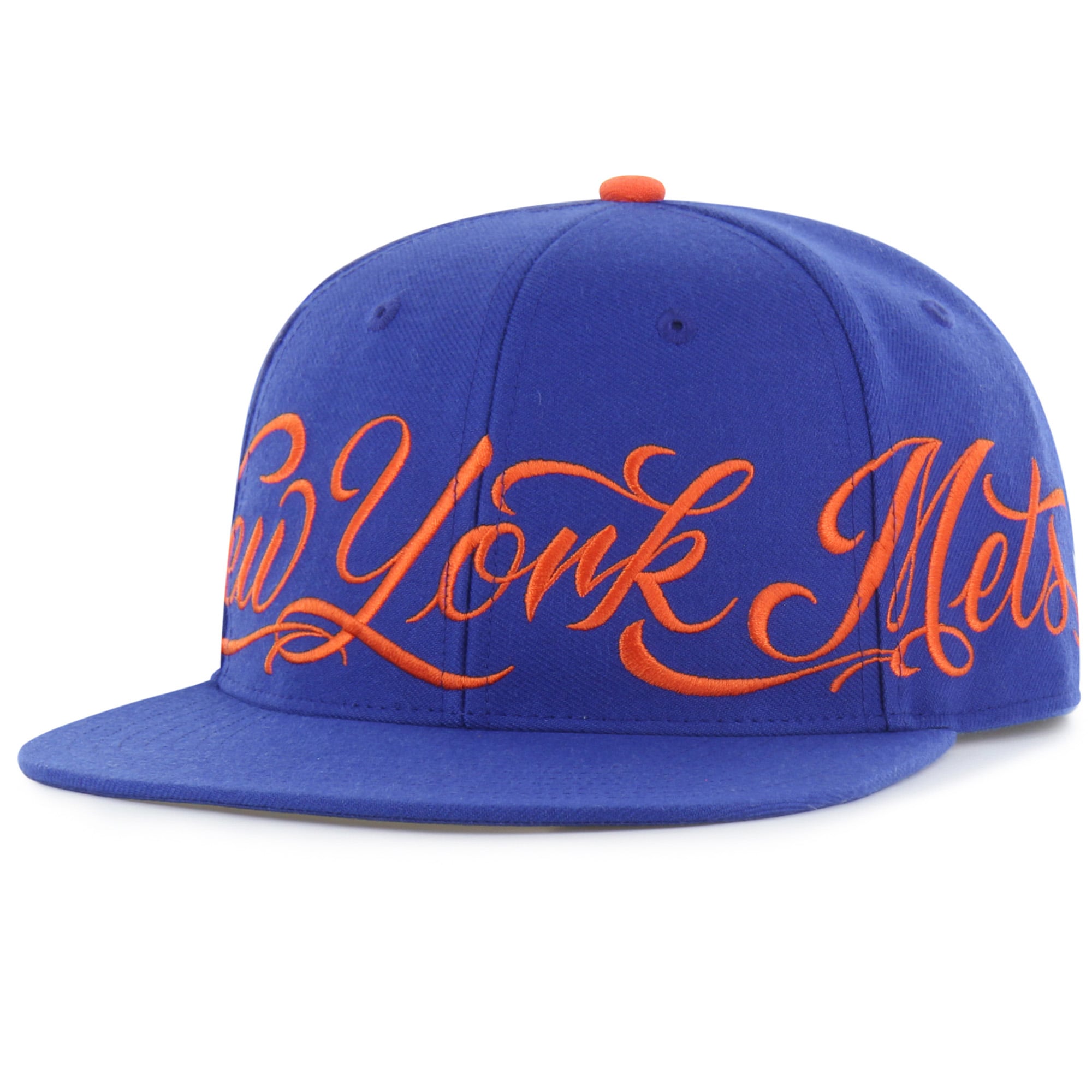 Men's Mister Cartoon x '47 Royal New York Mets Wrap Script Captain Snapback Hat