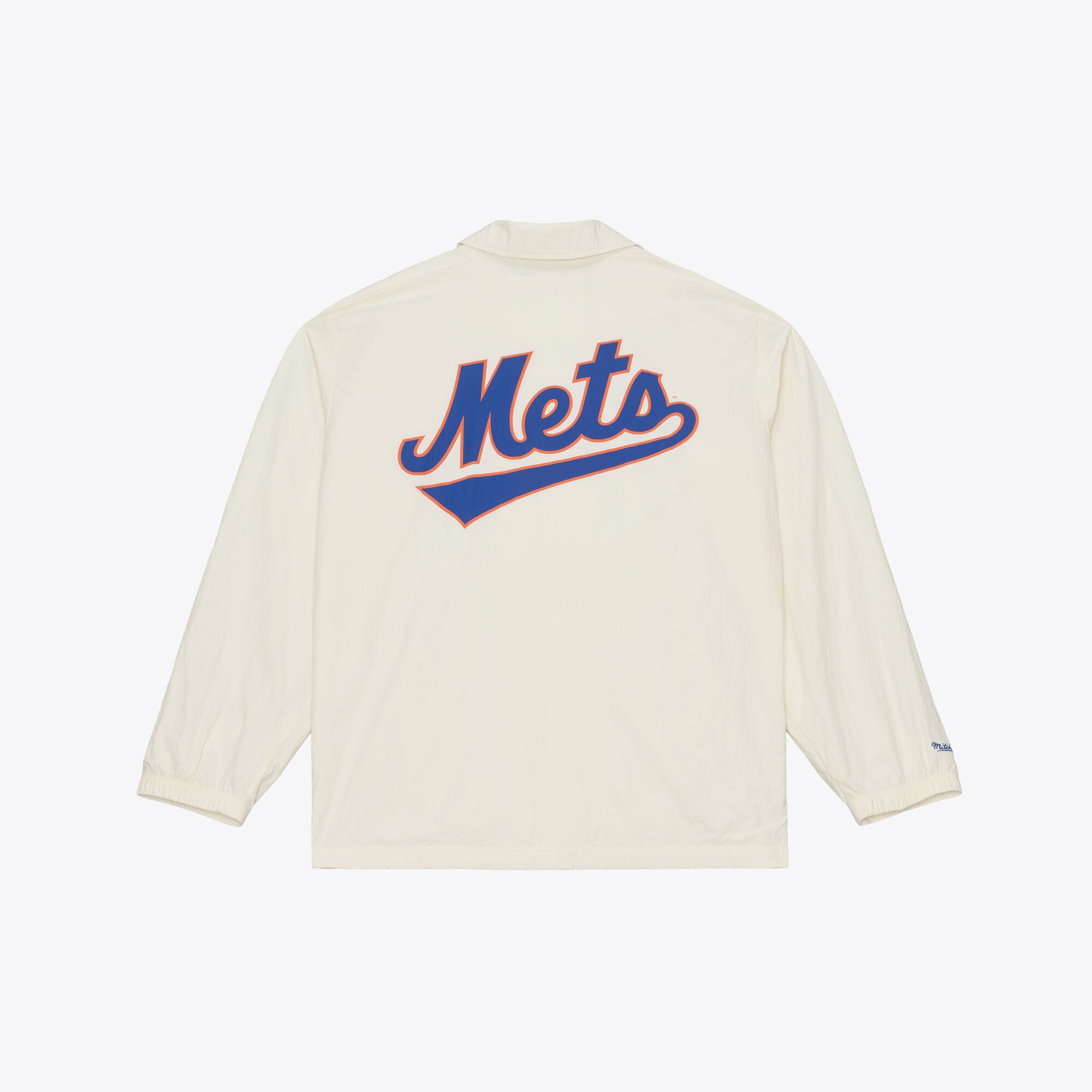 Men's Mitchell & Ness  Cream New York Mets Cooperstown Collection Retro Roots Coaches Jacket