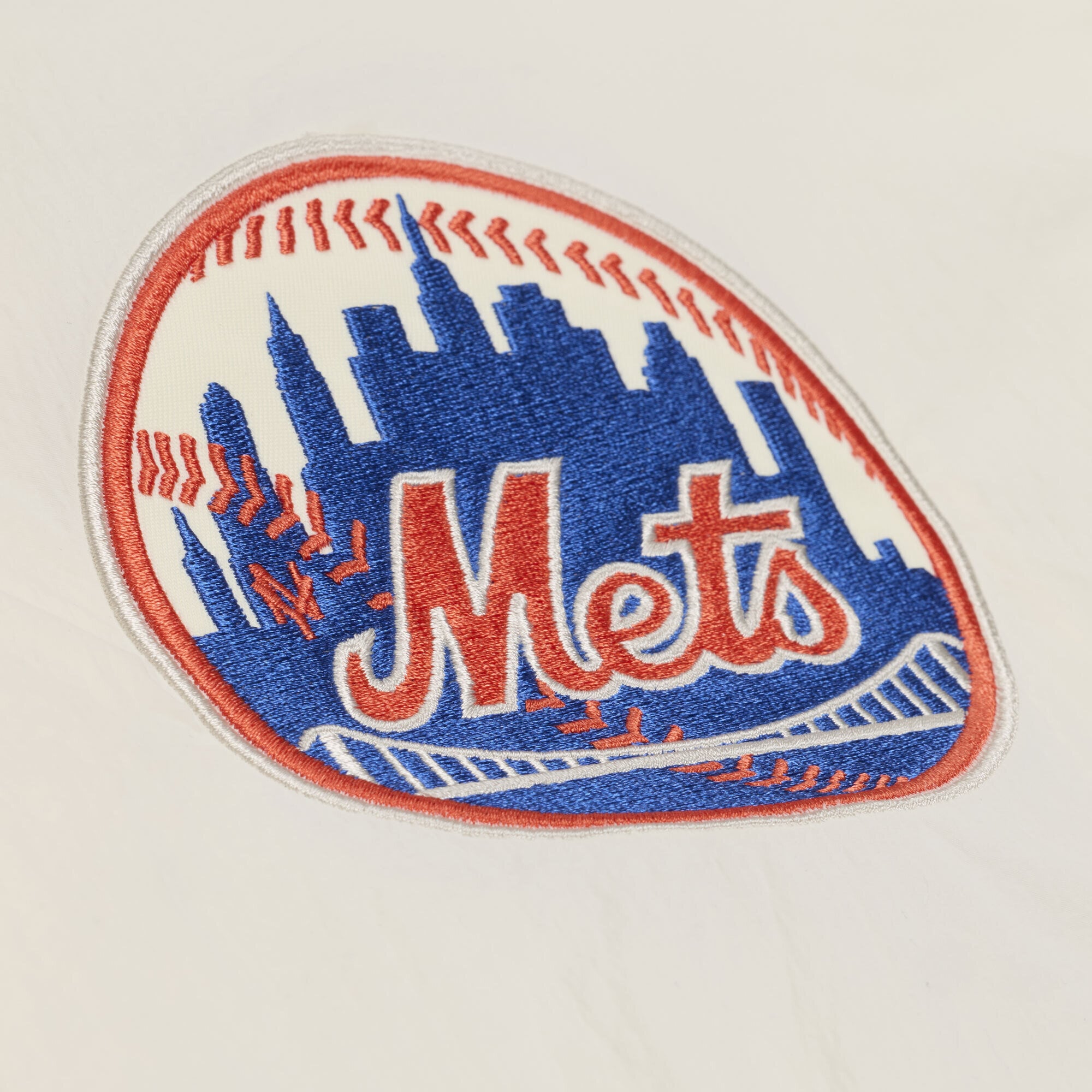 Men's Mitchell & Ness  Cream New York Mets Cooperstown Collection Retro Roots Coaches Jacket