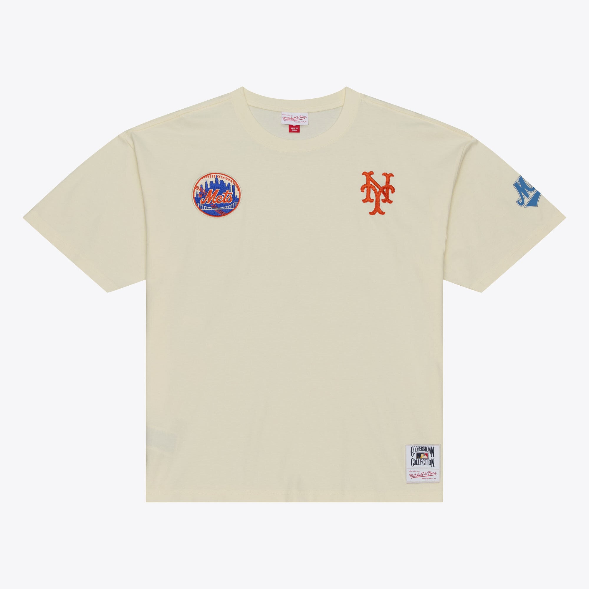 T-shirt oversize Mitchell & Ness crème New York Mets Heritage Hues pour homme