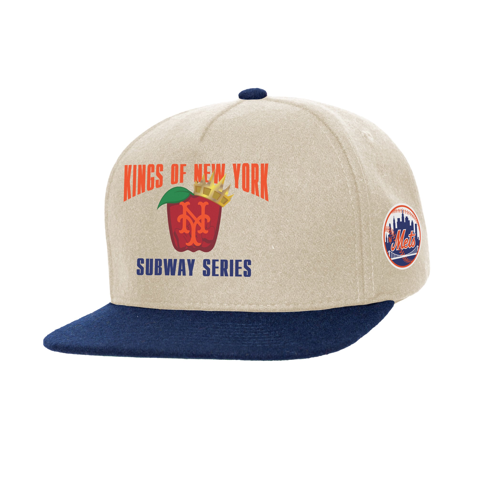 Men's Mitchell & Ness Cream New York Mets Subway Series Snapback Hat