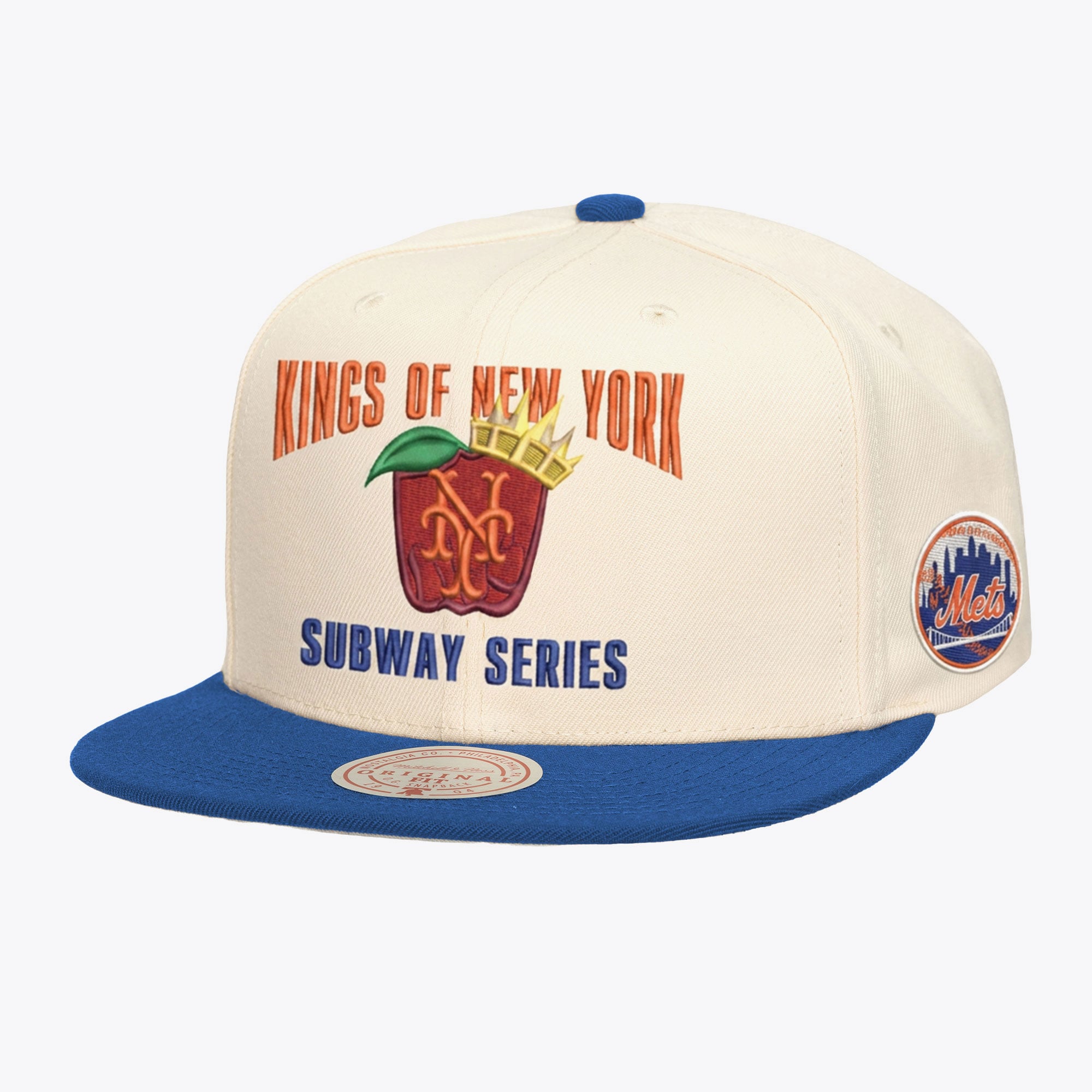 Casquette snapback Mitchell & Ness crème New York Mets Subway Series pour homme