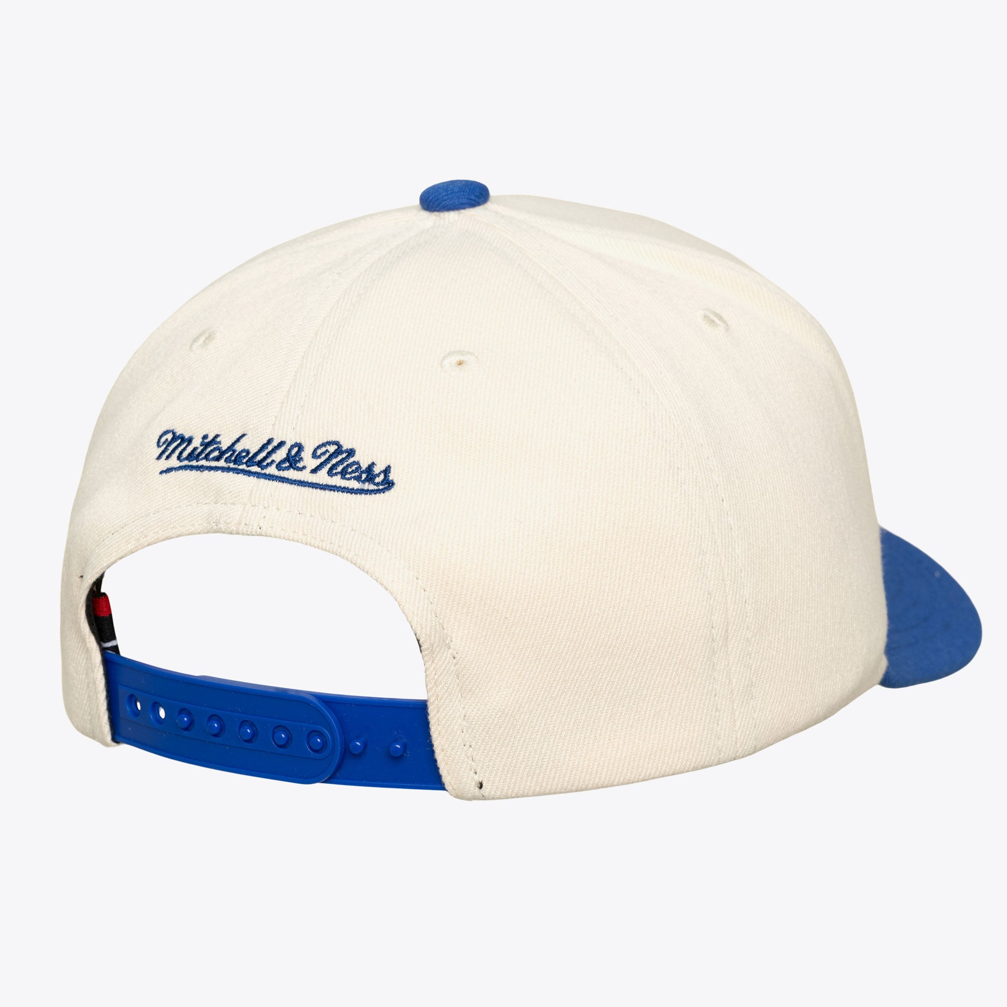 Men's Mitchell & Ness Cream/Royal New York Mets Flawless Stretch-Snapback Hat