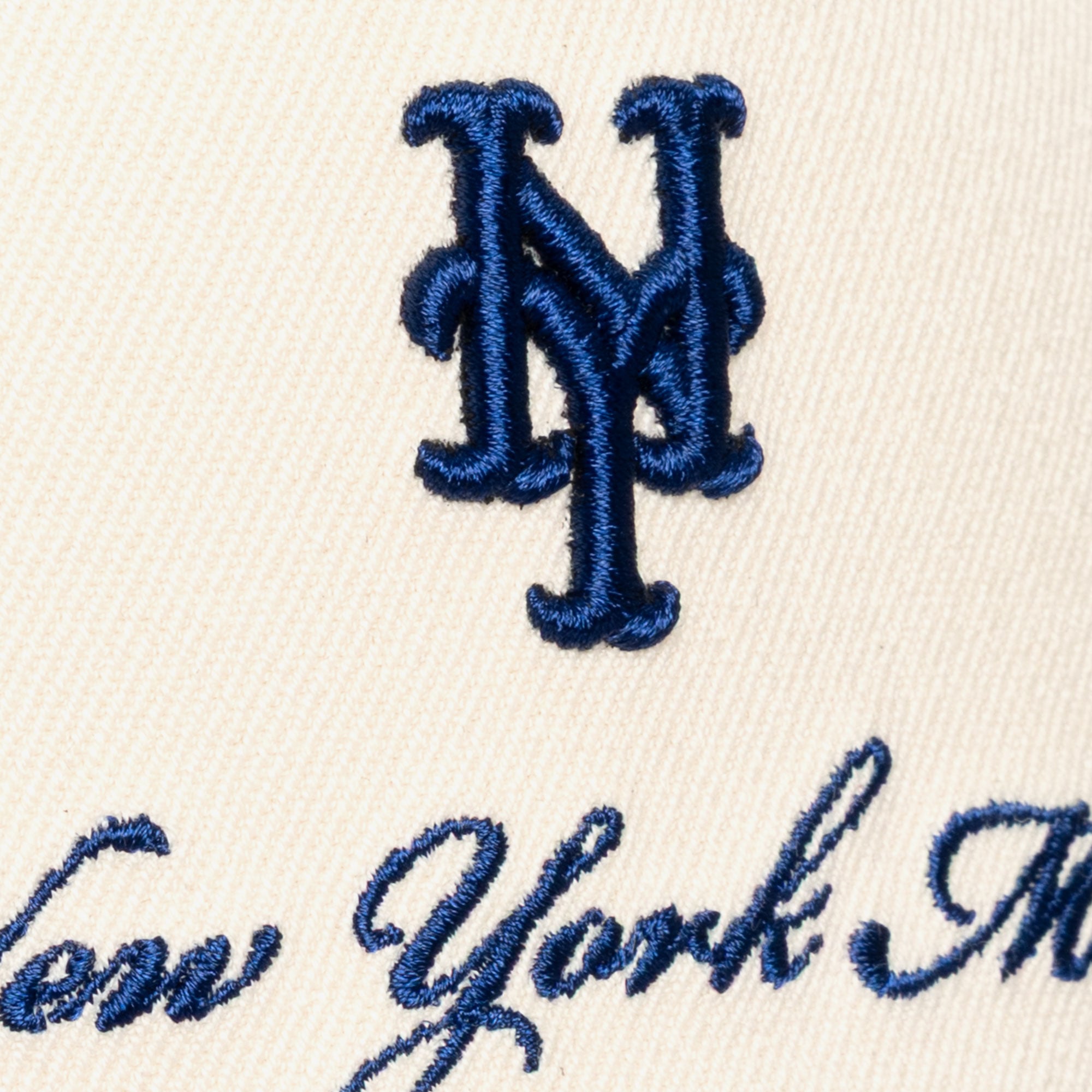 Men's Mitchell & Ness Cream/Royal New York Mets Flawless Stretch-Snapback Hat