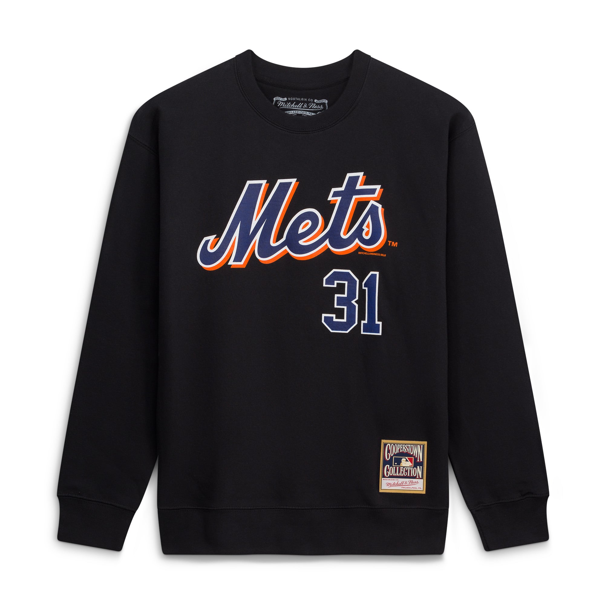 Sweat-shirt Mitchell & Ness pour homme, noir, numéro classique du joueur Mike Piazza des Mets de New York