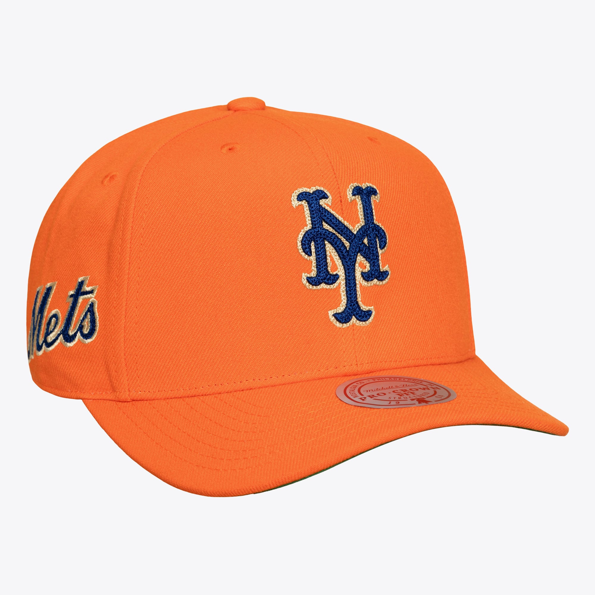 Men's Mitchell & Ness Orange New York Mets 50th Anniversary Patch Secondary Pro Snapback Hat