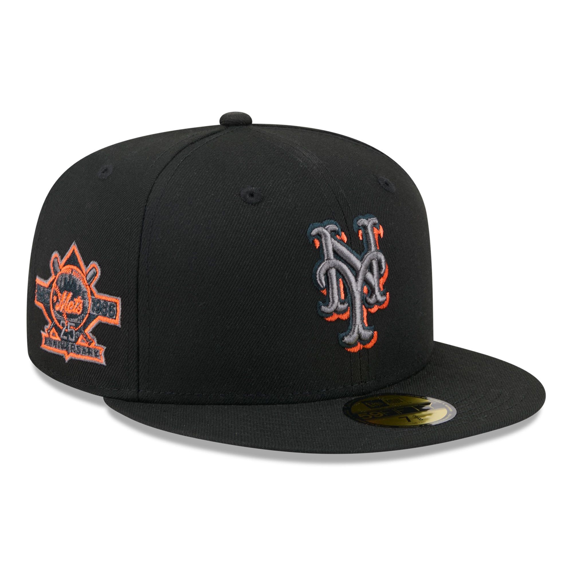 Casquette ajustée New Era 59FIFTY pour homme, noire, York Mets, color pop