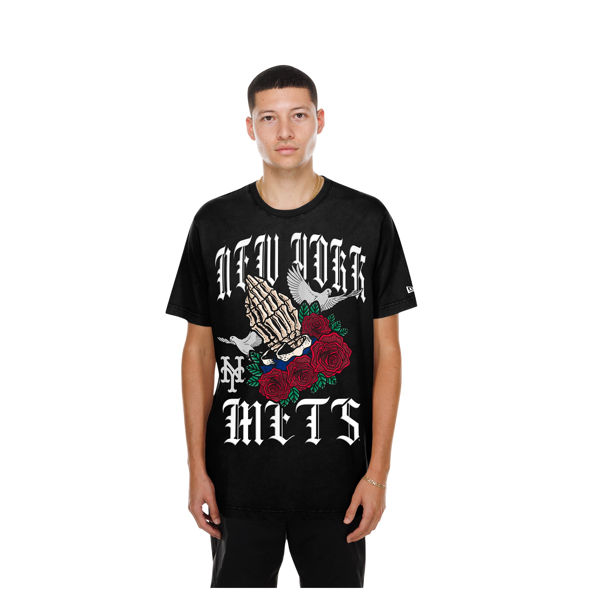 Men's New Era Black York Mets Lifestyle Blessed Aesthetic T-Shirt