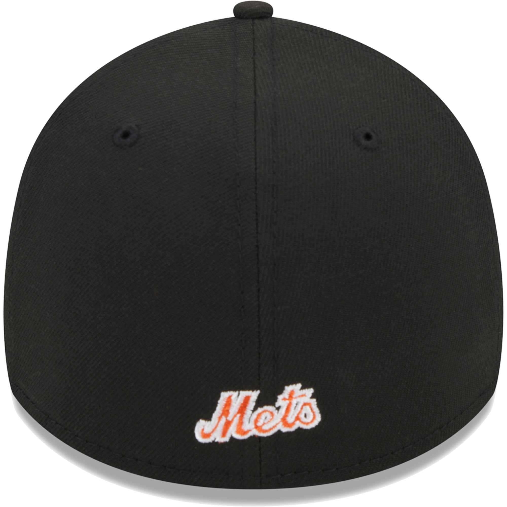 Men's New Era Black York Mets Logo 39THIRTY Flex Hat