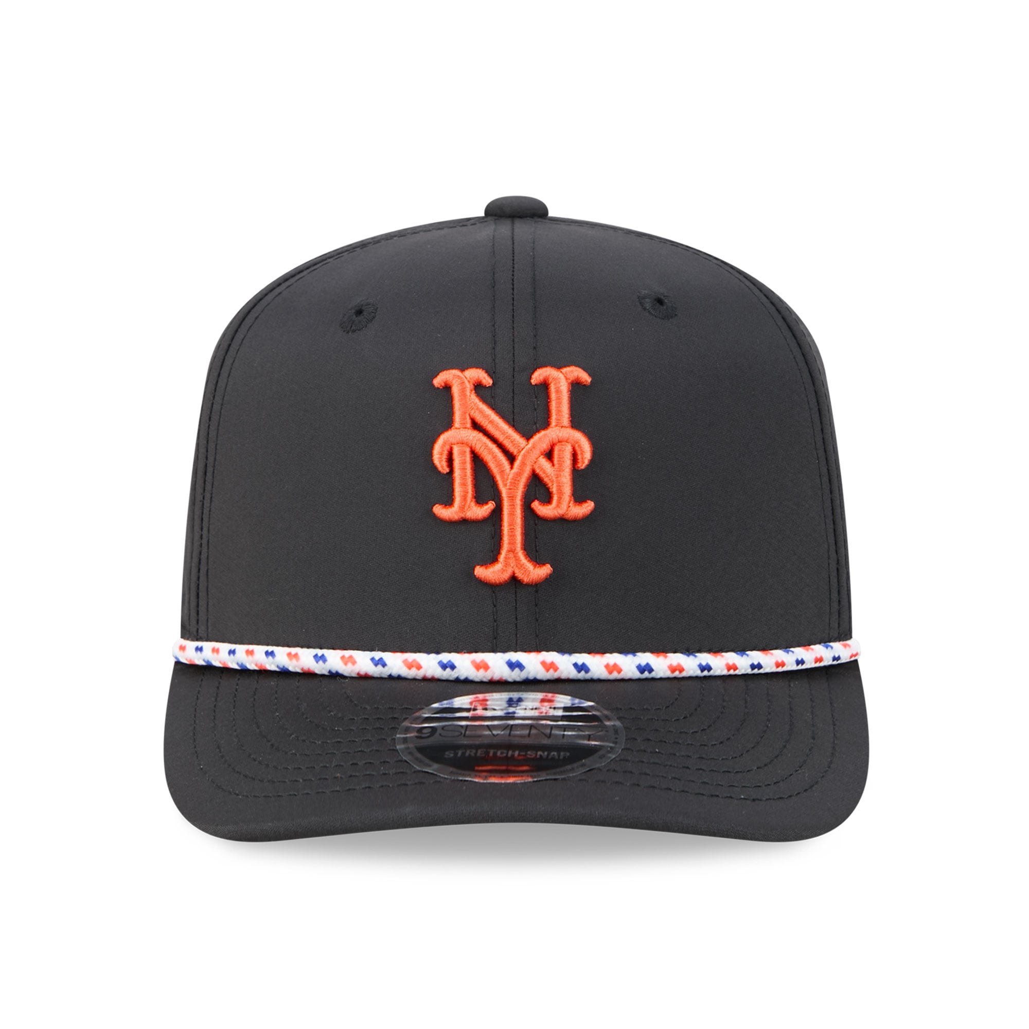 Casquette New Era noire New York Mets pour homme, modèle 9SEVENTY à cordon ajustable.