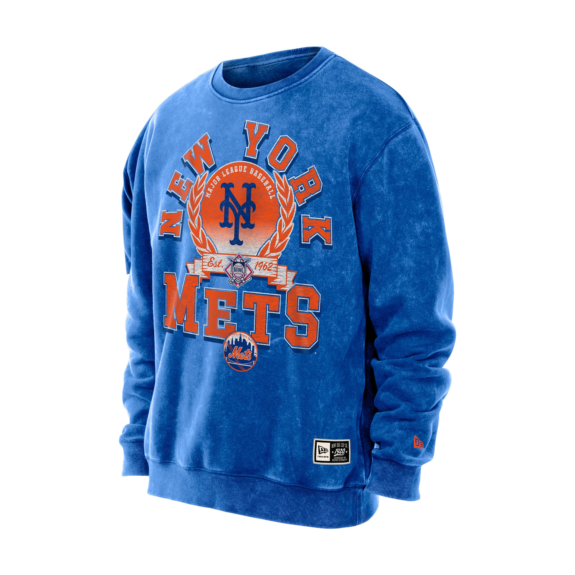 Sweat-shirt à col rond New Era bleu York Mets pour homme