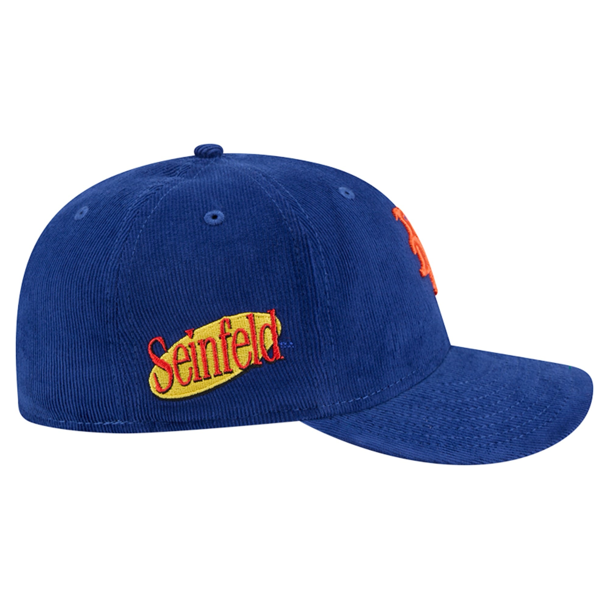 Casquette ajustée New Era bleue pour homme York Mets Seinfeld, modèle 59FIFTY à profil bas