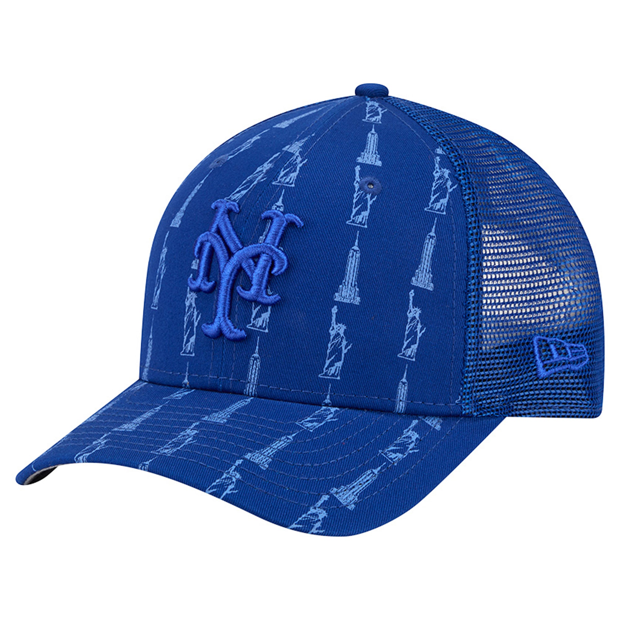 Men's New Era Blue New York Mets Tonal Icon 9FORTY M-Crown Adjustable Trucker Hat