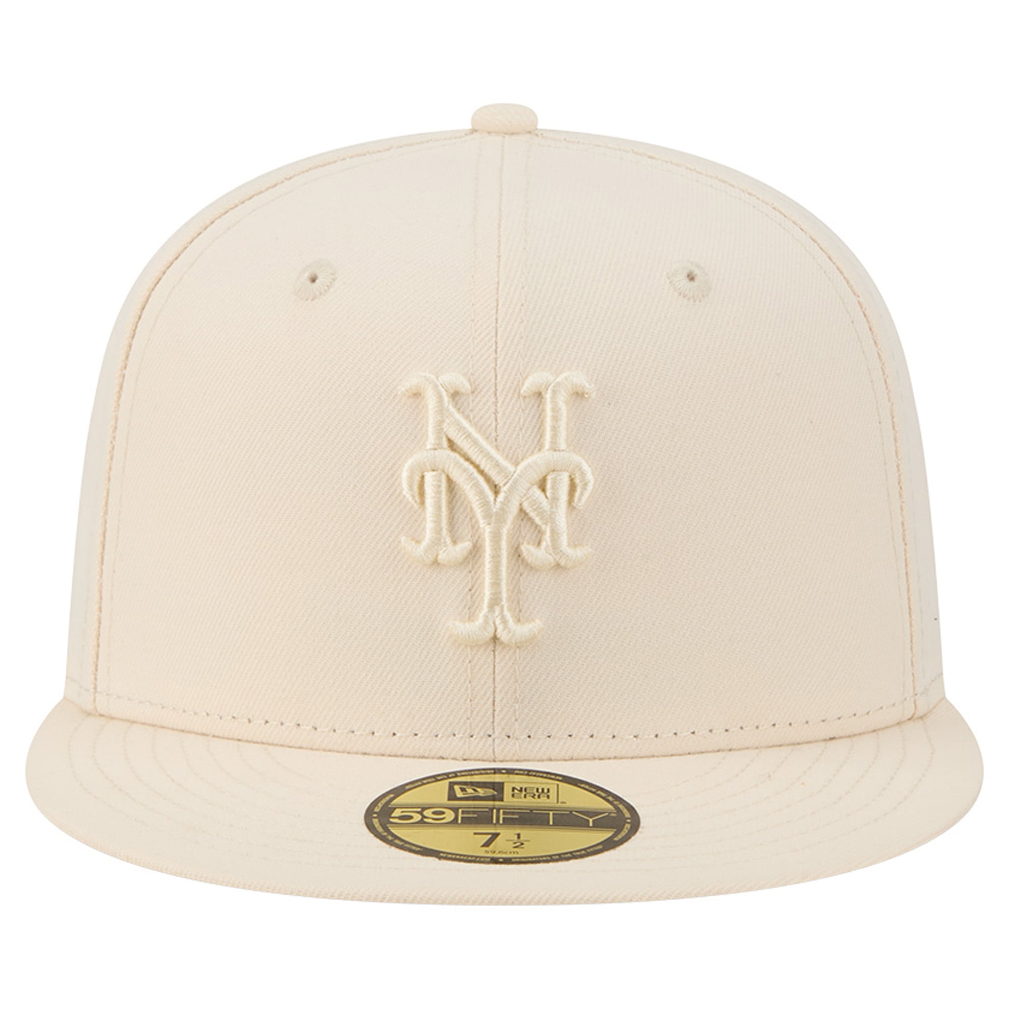 Casquette ajustée New Era crème pour homme York Mets 59FIFTY