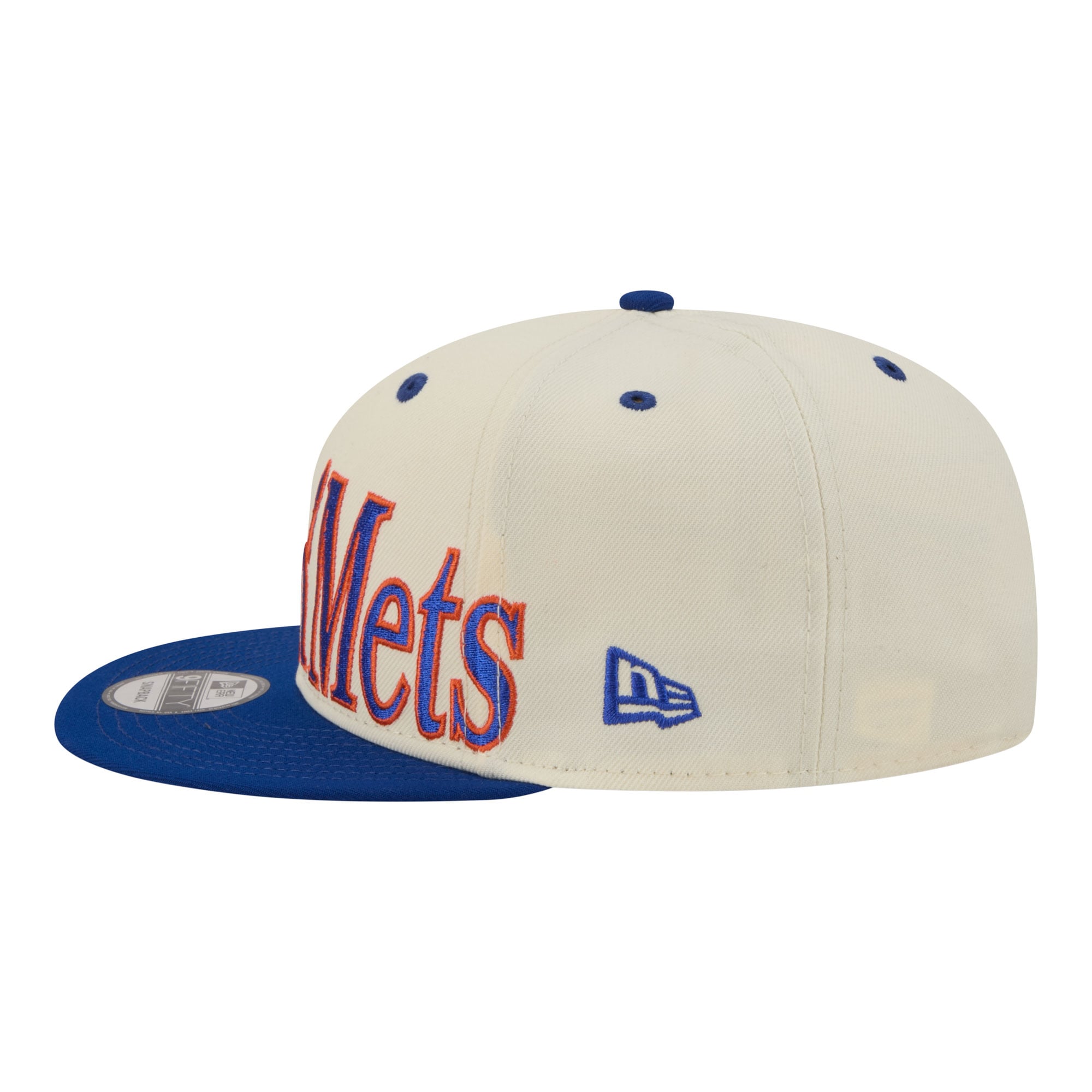 Casquette snapback New Era crème pour homme, modèle oversize à slogan des Mets de New York (9FIFTY).