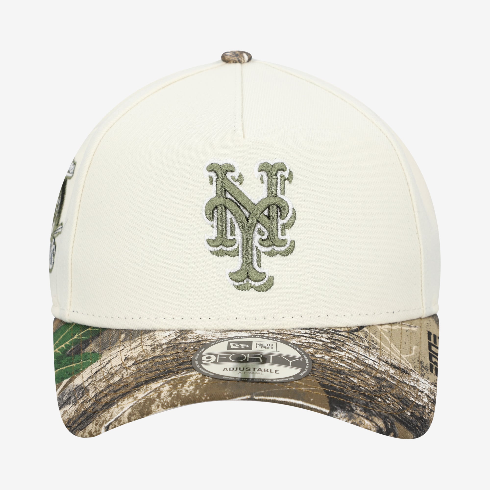 Men's New Era Cream/Realtree Camo New York Mets 9FORTY A-Frame Adjustable Hat