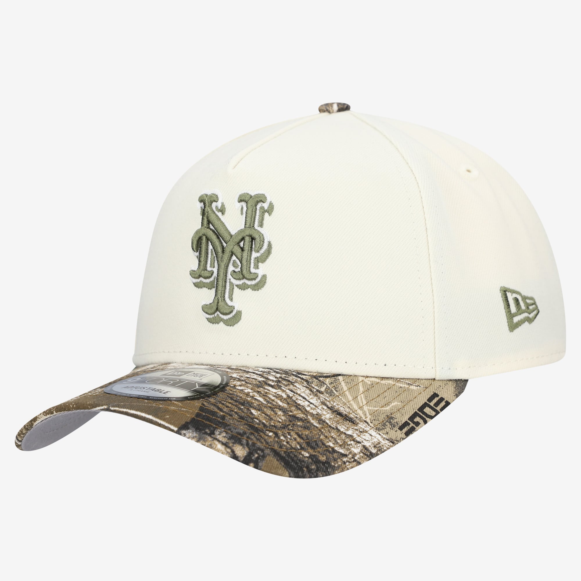 Men's New Era Cream/Realtree Camo New York Mets 9FORTY A-Frame Adjustable Hat