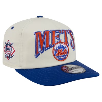 New York Mets New Era Vintage 19TWENTY Adjustable Hat - Cream/Royal