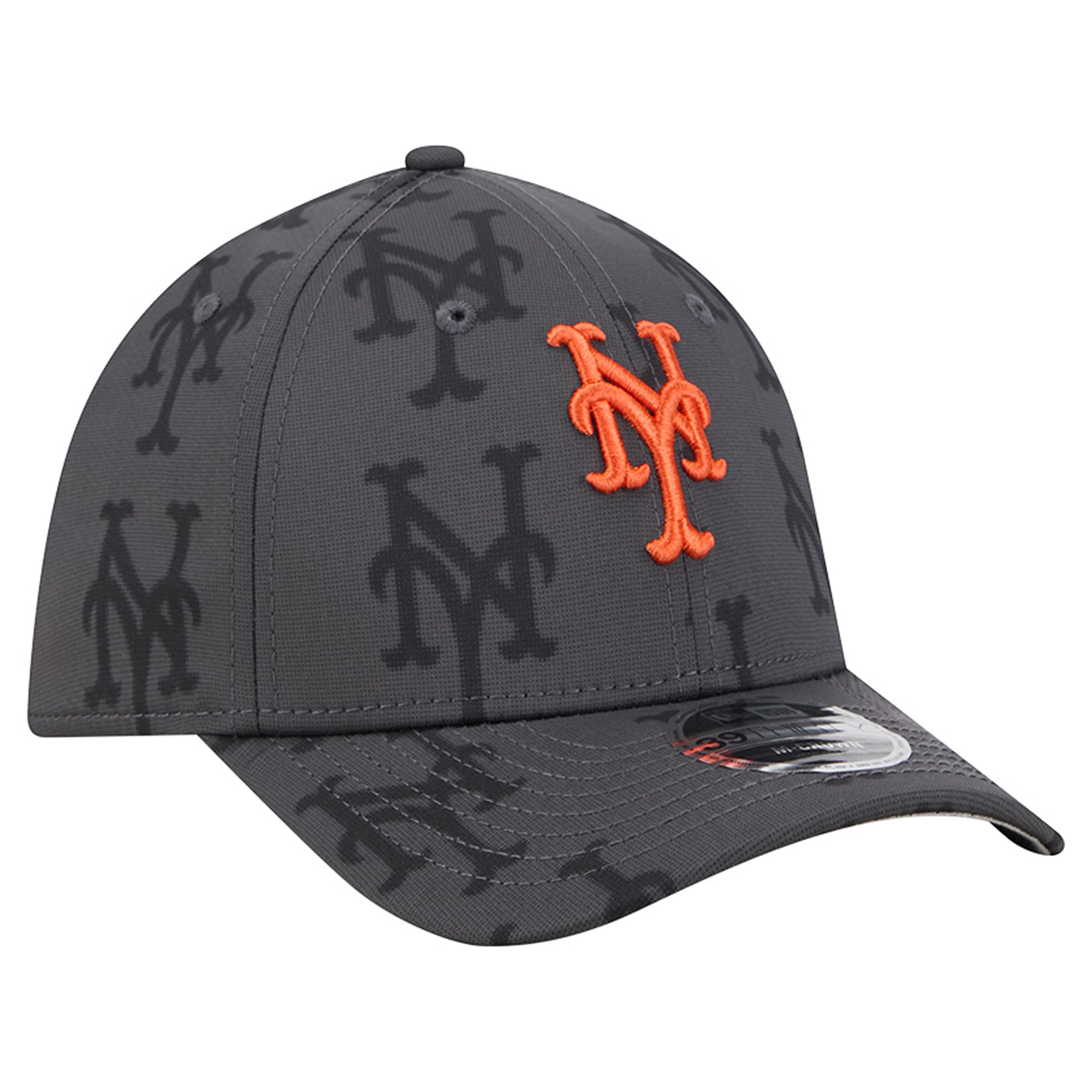 Men's New Era Gray York Mets Halftone 39THIRTY Flex Hat